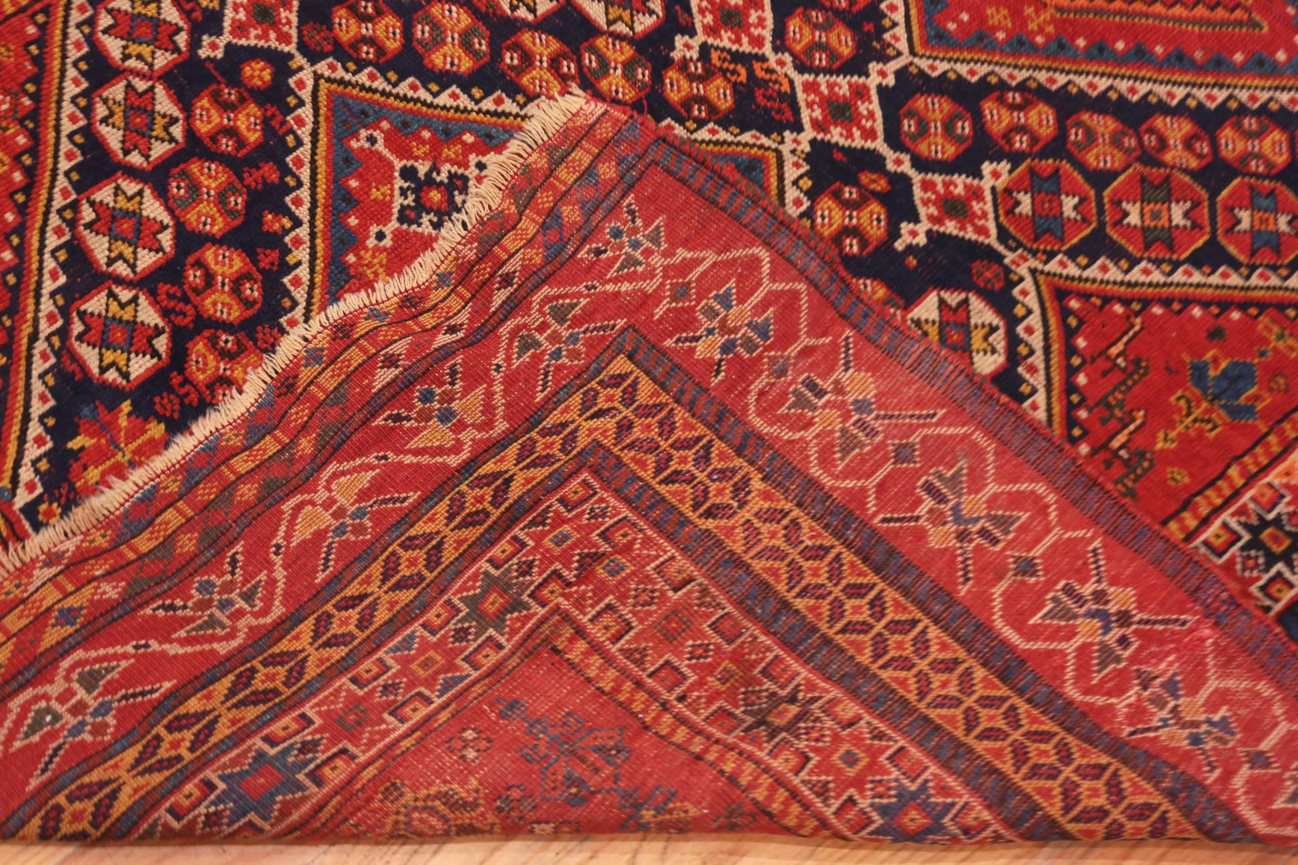 Hand-Knotted Antique Persian Qashqai Runner. Size: 4 ft 1 in x 14 ft 3 in For Sale