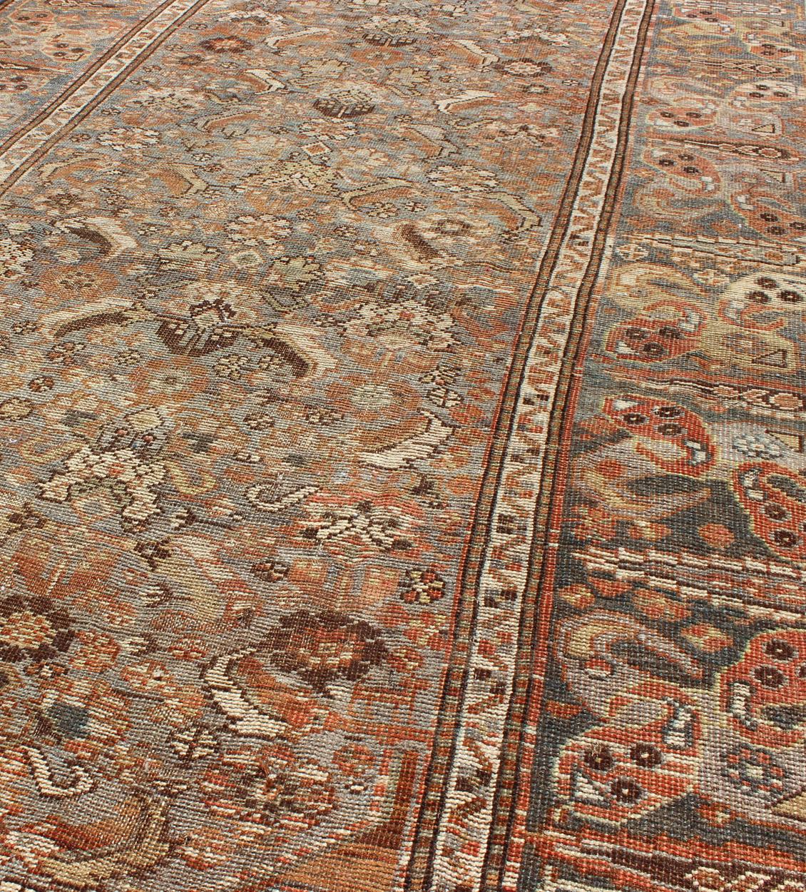 Early 20th Century Antique Persian Qashqai Small Gallery Rug with Expansive Sub-Geometric Design