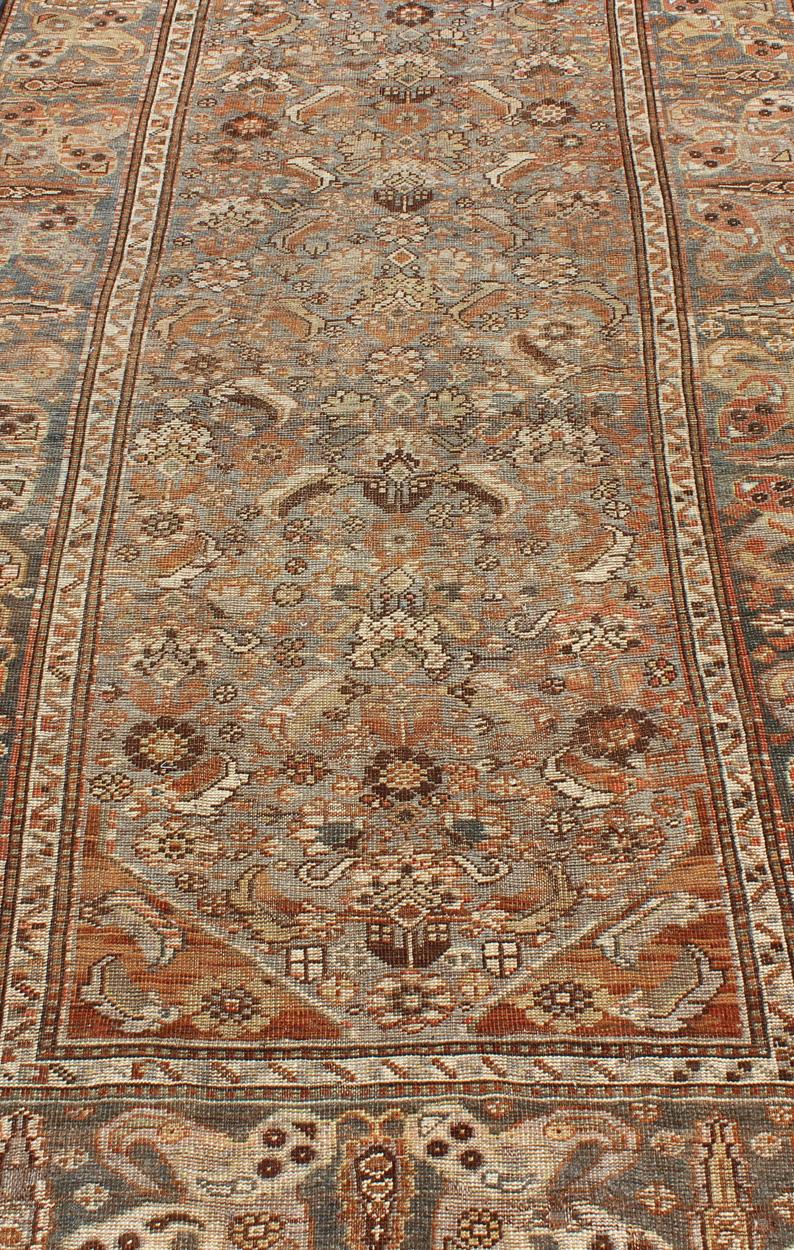 Antique Persian Qashqai Small Gallery Rug with Expansive Sub-Geometric Design 1
