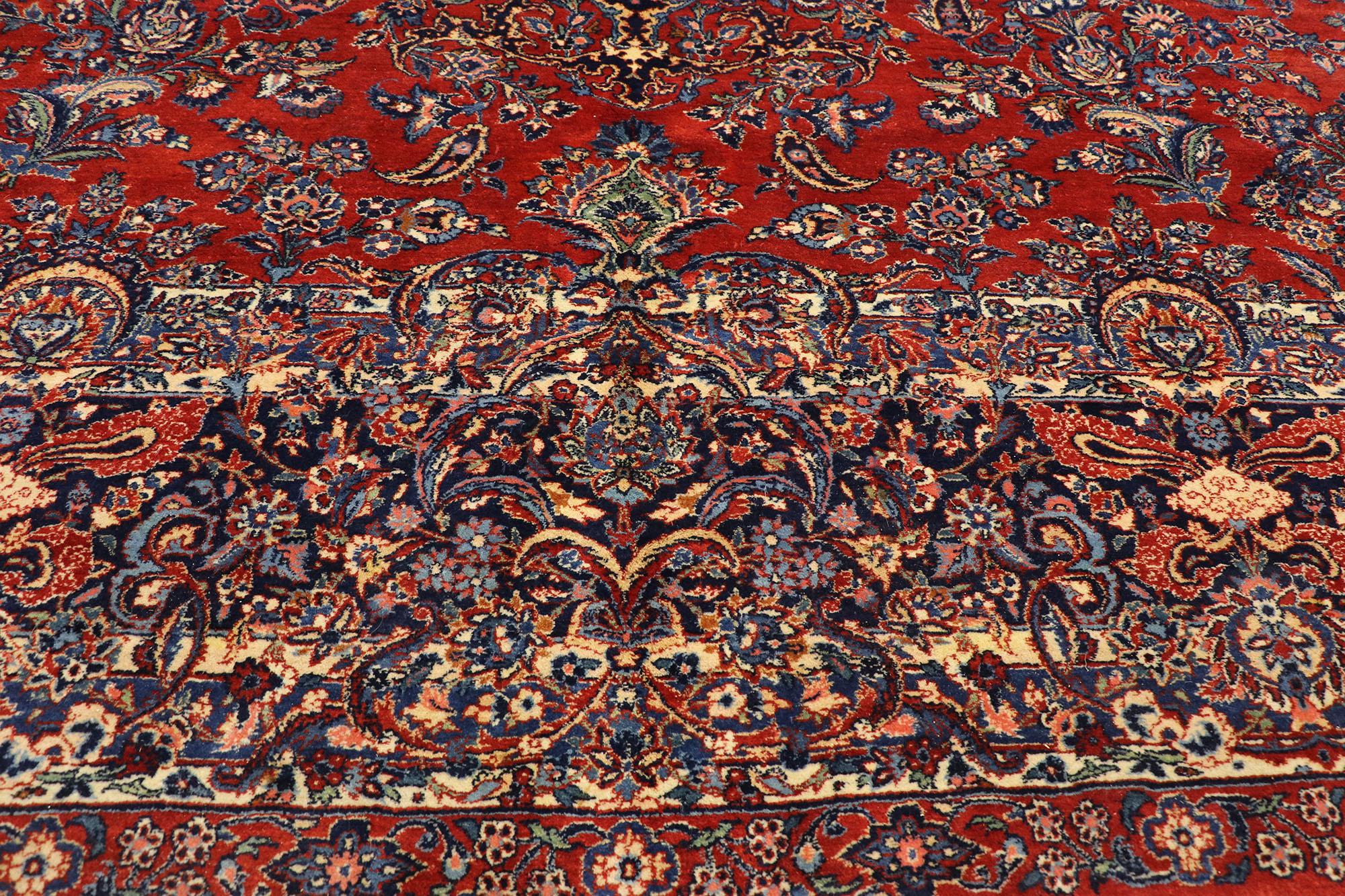 Hand-Knotted 1890s Oversized Antique Persian Qazvin Rug, Hotel Lobby Size Carpet For Sale