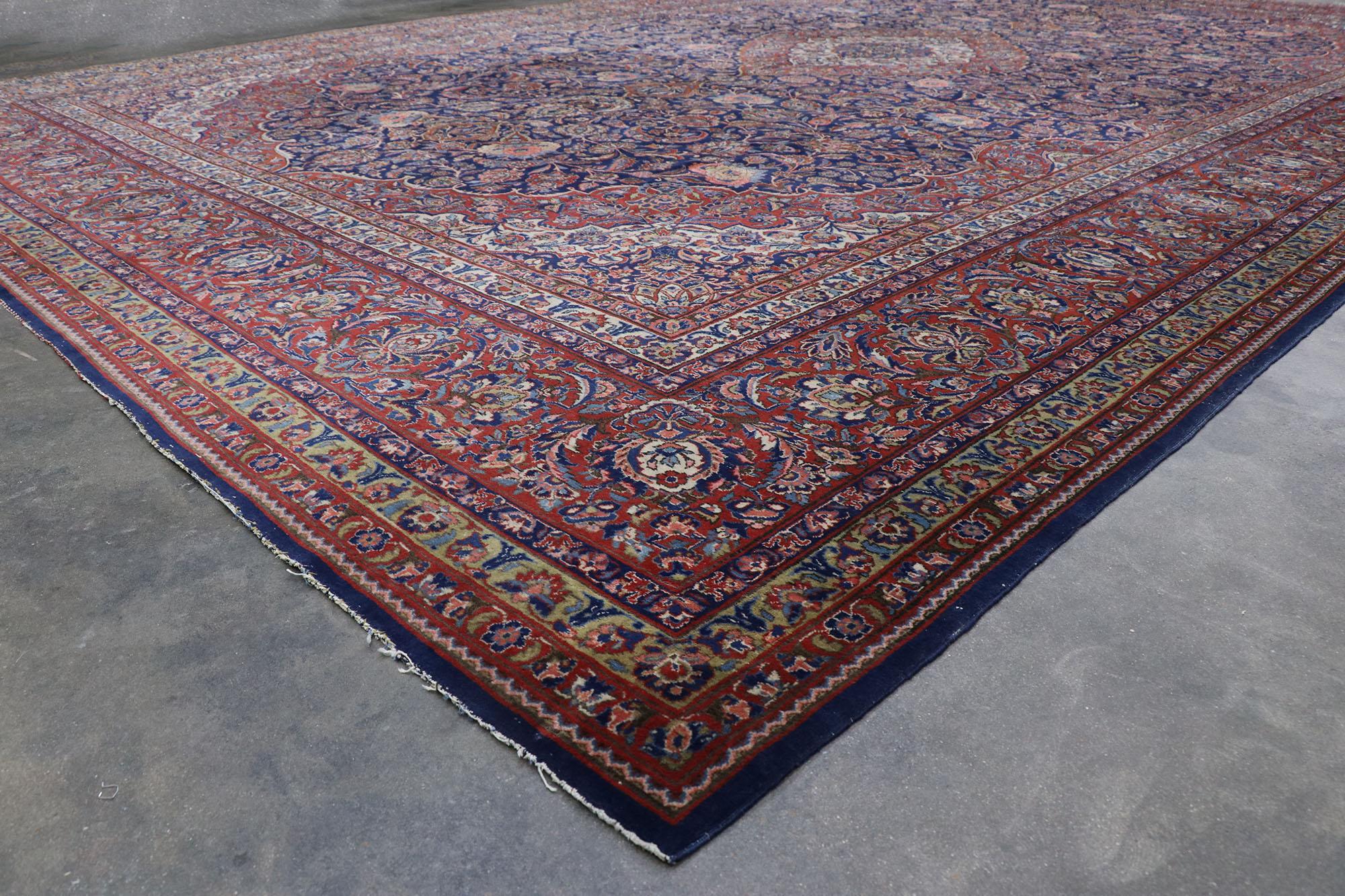 20th Century Antique Persian Qazvin Rug with Victorian Style For Sale