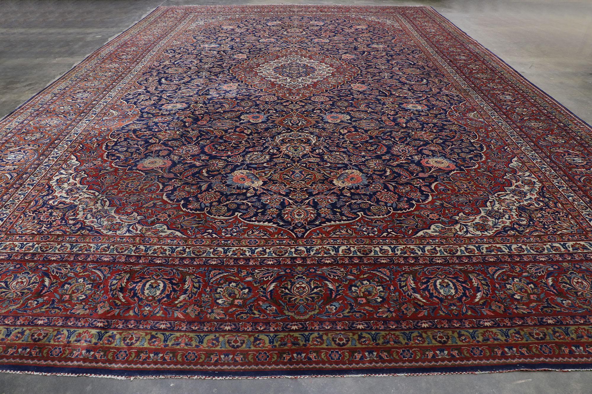 Wool Antique Persian Qazvin Rug with Victorian Style For Sale