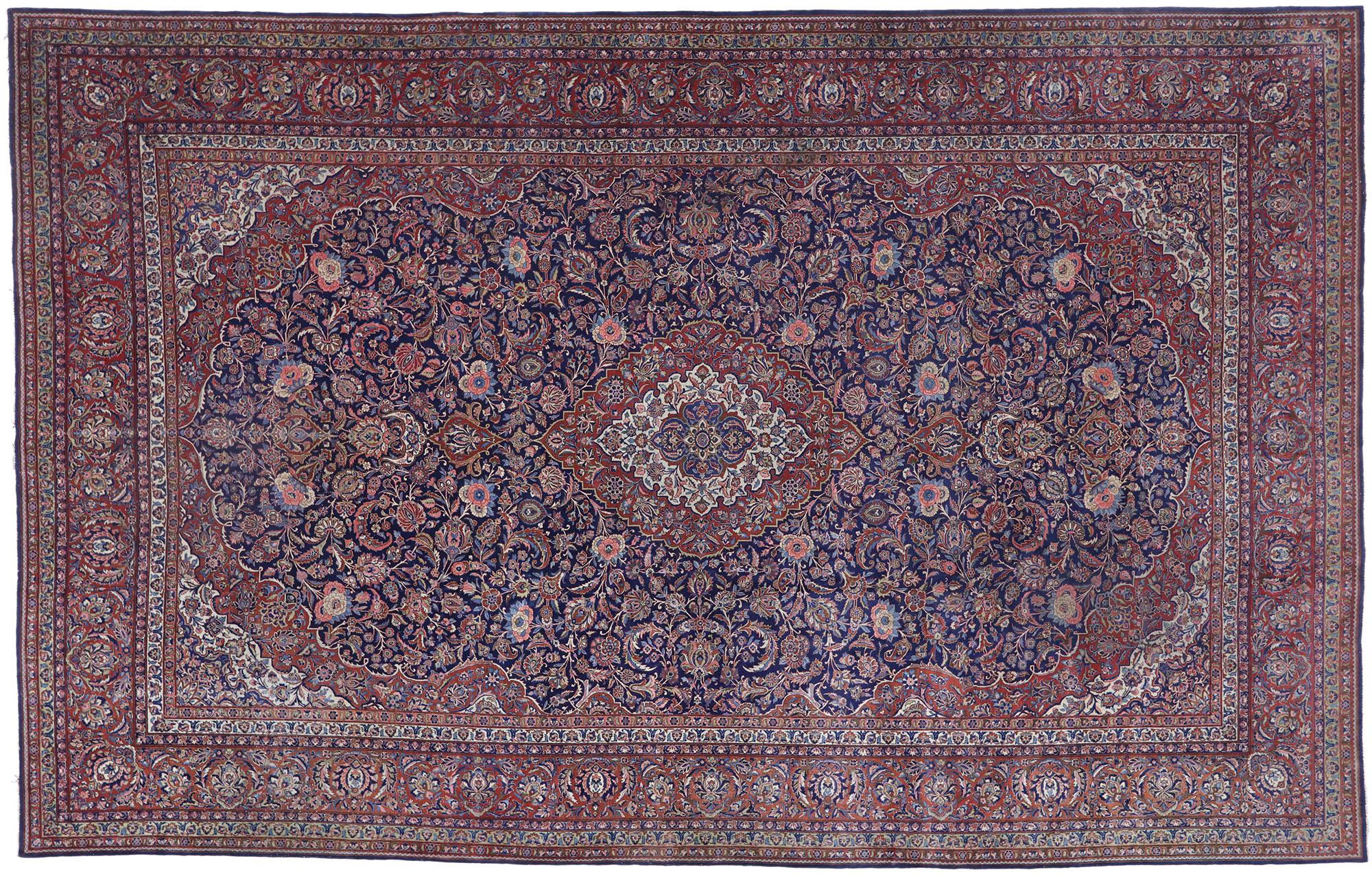 Antique Persian Qazvin Rug with Victorian Style For Sale 2