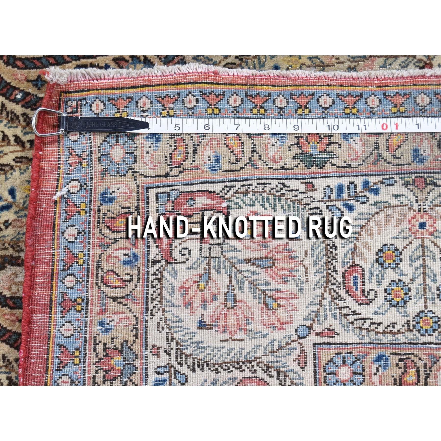 Antike persische Qum Guter Zustand Paisley Design Handgeknüpft Feiner Orientteppich im Angebot 5