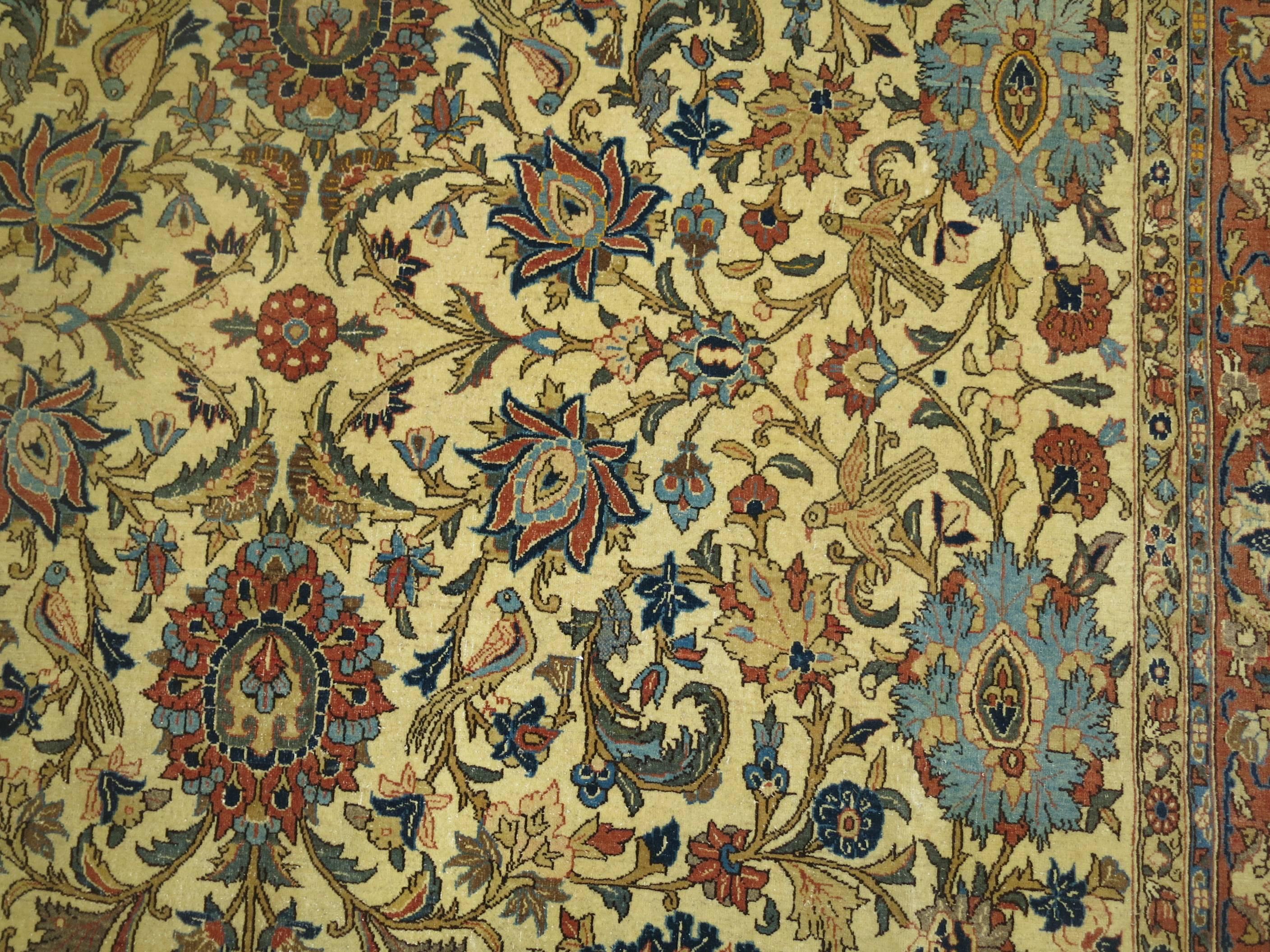 Colección Zabihi Alfombra Persa Antigua Qum Tamaño Habitación en venta 4