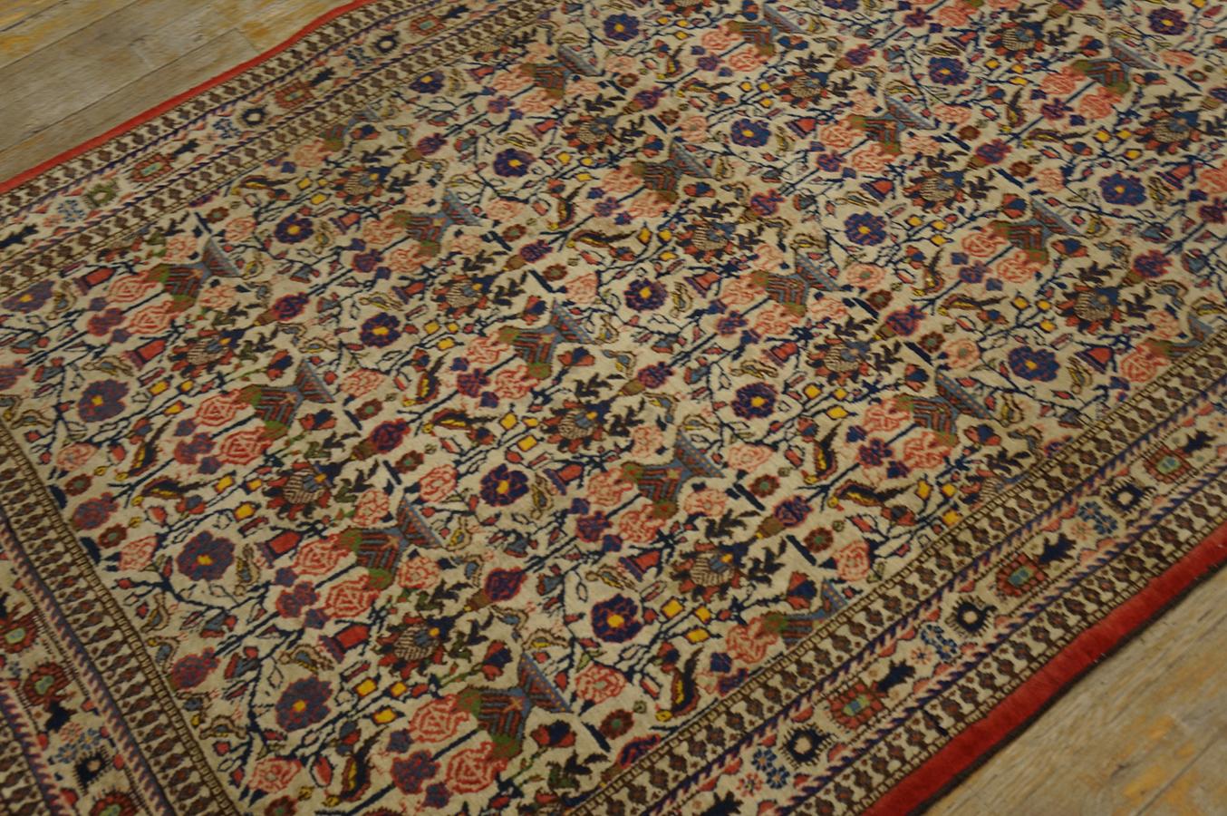 Hand-Knotted Antique Persian Qum Rug 3' 5'' x 5' 3'' For Sale