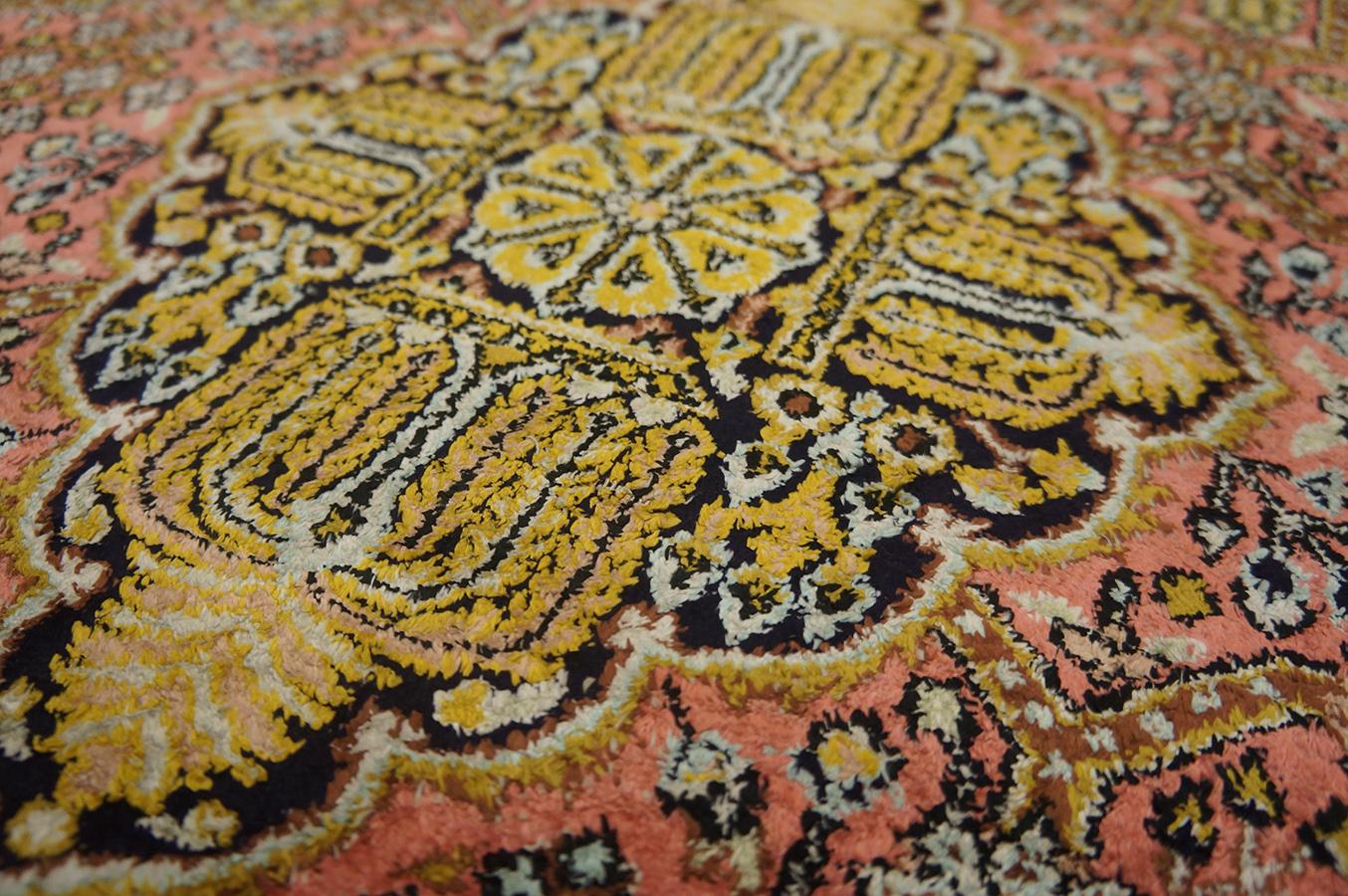 Pair of Mid 20th Century Persian Silk Qum Carpets (3' 7'' x 5' 2'' - 110 x 158) For Sale 8