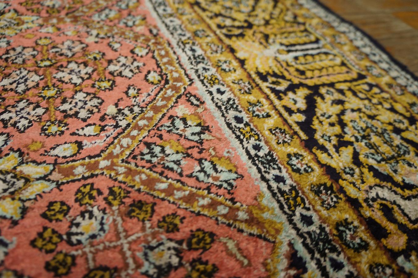 Pair of Mid 20th Century Persian Silk Qum Carpets (3' 7'' x 5' 2'' - 110 x 158) For Sale 9