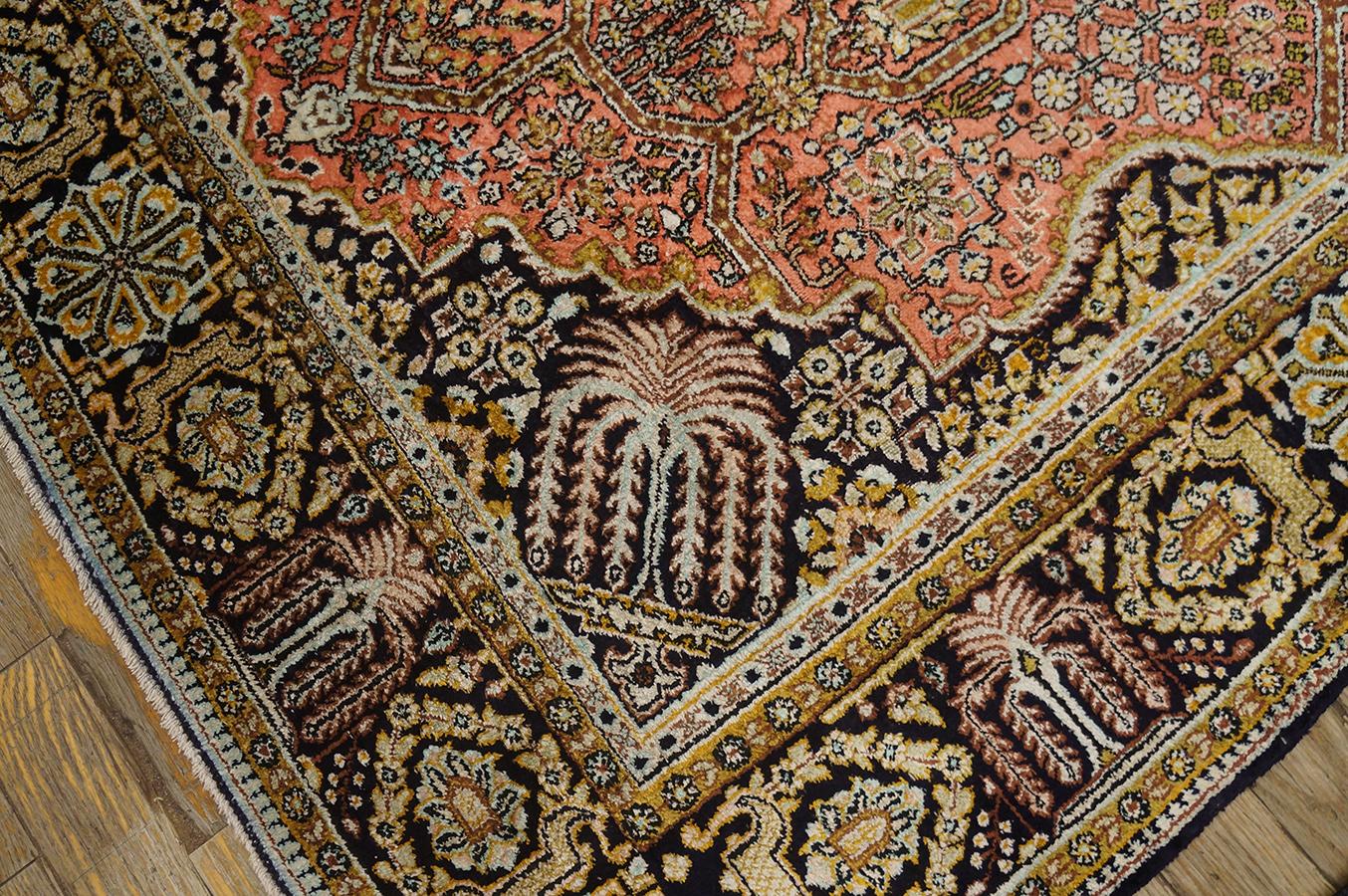 Pair of Mid 20th Century Persian Silk Qum Carpets (3' 7'' x 5' 2'' - 110 x 158) For Sale 12