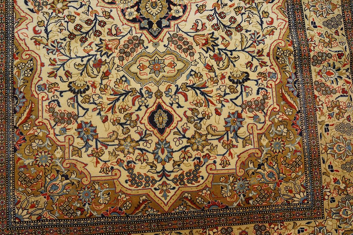Hand-Knotted Antique Persian Qum Rug 4' 8