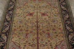 Antique Persian Qum Rug with Central Floral Play in Pastel Hues - Rug & Kilim