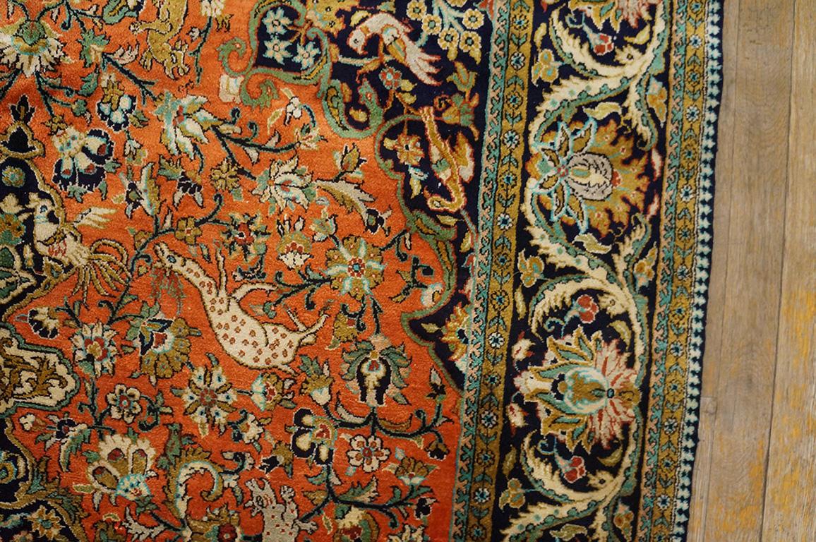 Mid-20th Century Antique Persian Qum Silk Rug 4' 7