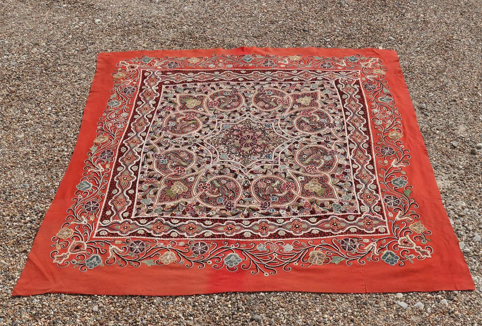 Brodé Perse ancien  broderie Rashti Douzi en vente