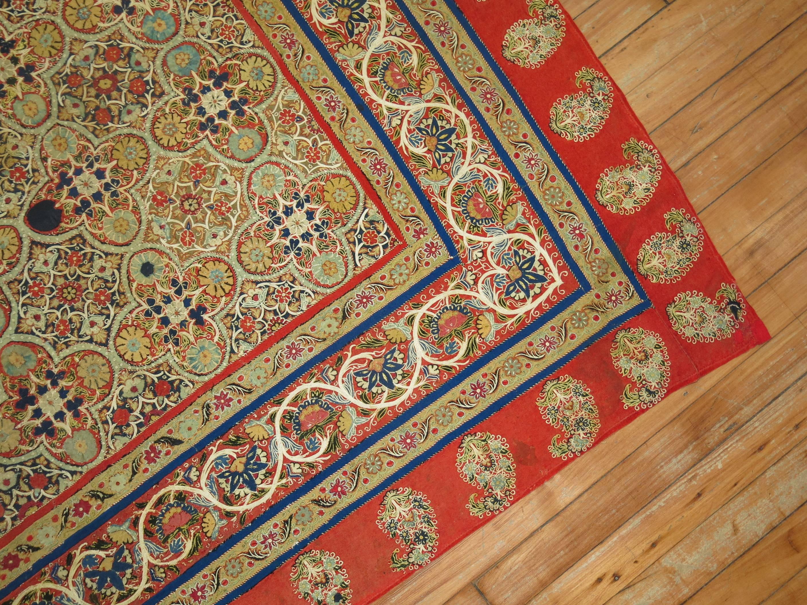 Antiguo Bordado Persa Rashti 'Rascht', Siglo XIX en Excelente estado para la venta en New York, NY