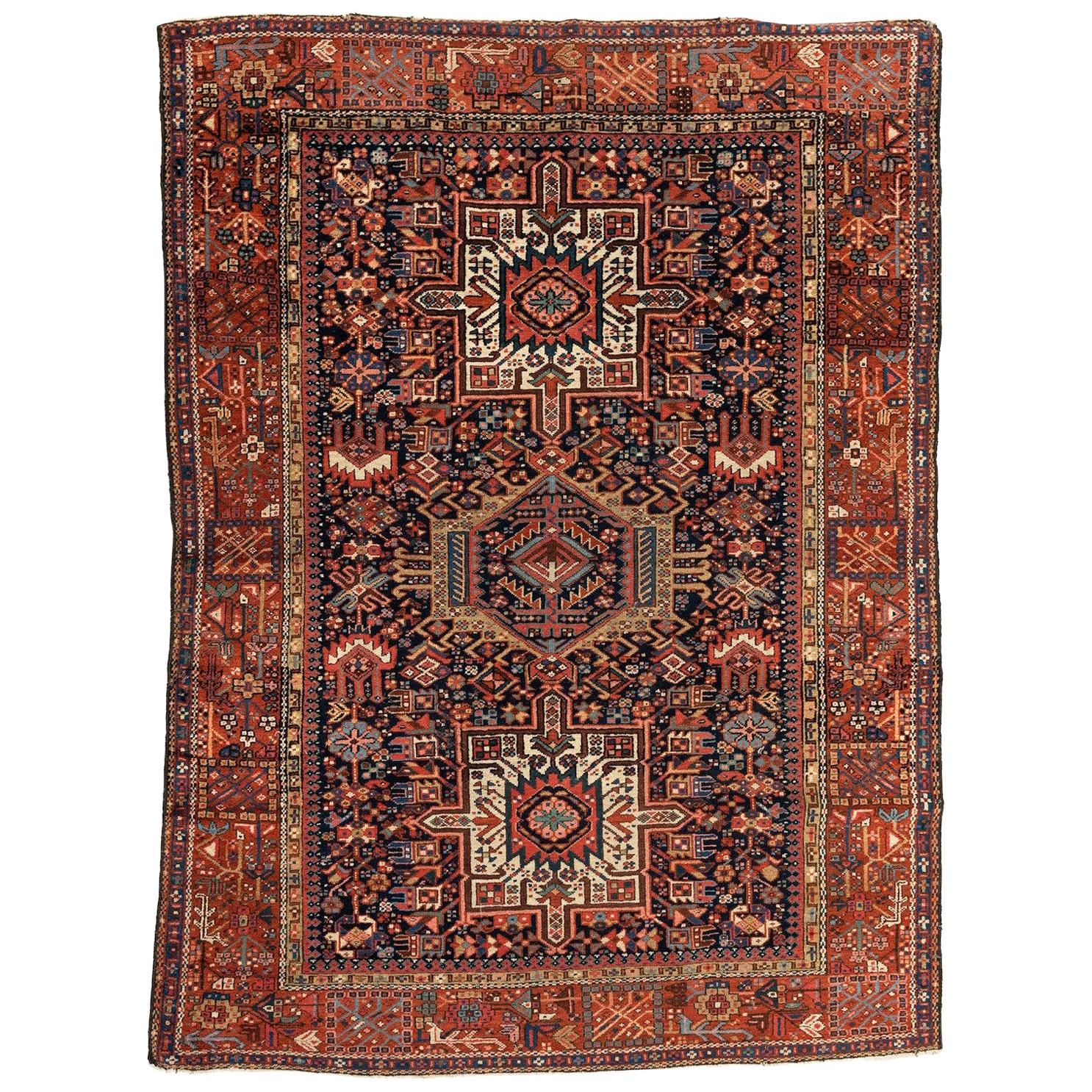 Antique Persian Karaja Heriz Serapi Rug, circa 1940s