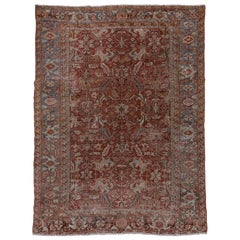 Antique Persian Red Heriz Carpet, All-Over Field