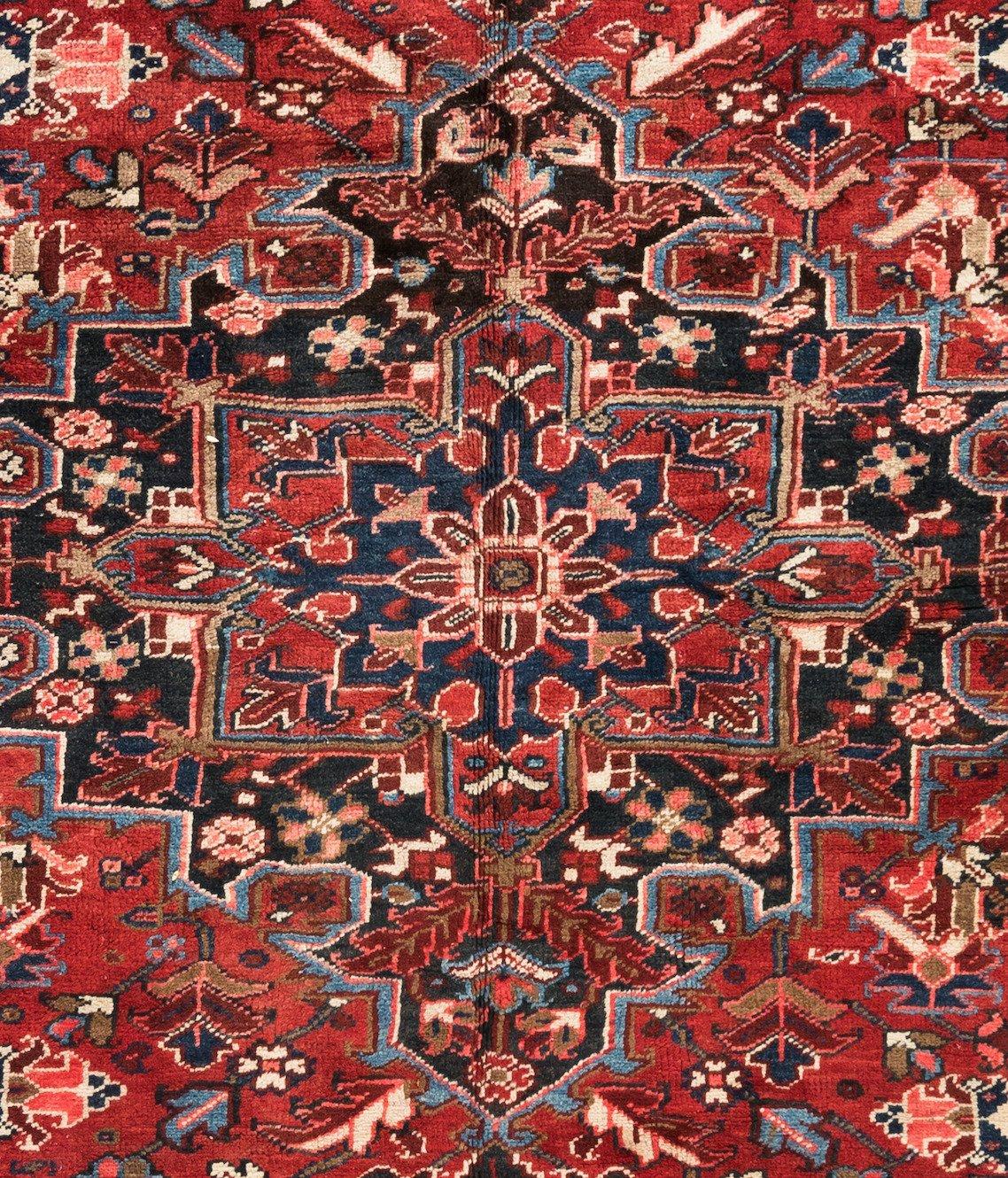 Heriz rugs are one of the most famous rugs from Iran, because of their very unique and distinguishable style. Heriz is a city located in northwestern Iran, near the city of Tabriz, which is a major rug-weaving center in Iran. Most often, Heriz rugs