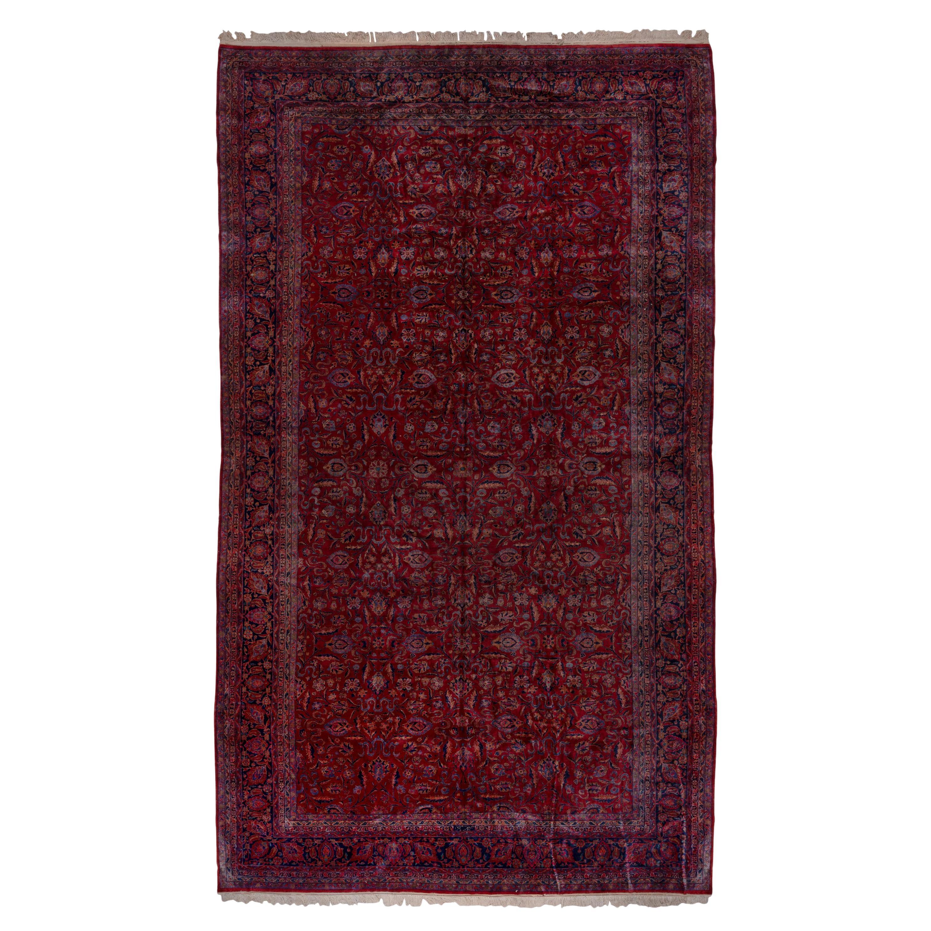 Tapis de Kashan rouge persan ancien, vers les années 1920 en vente