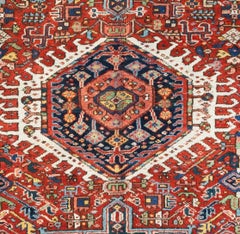 Antique Persian Karaja Heriz Serapi Rug, circa 1940s