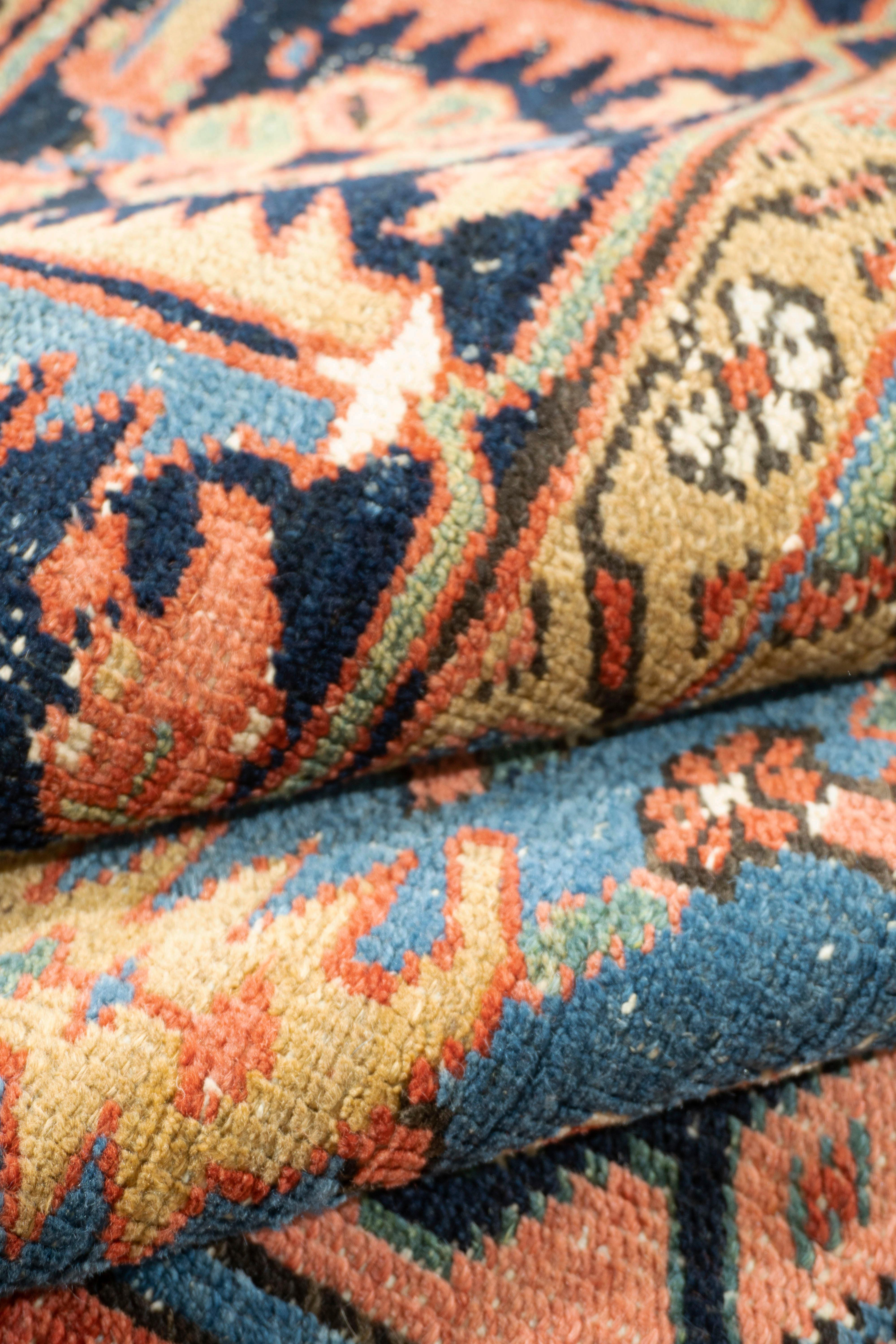 Alfombra Persa Antigua Serapi Roja 10'9 X 19'1 en venta 5