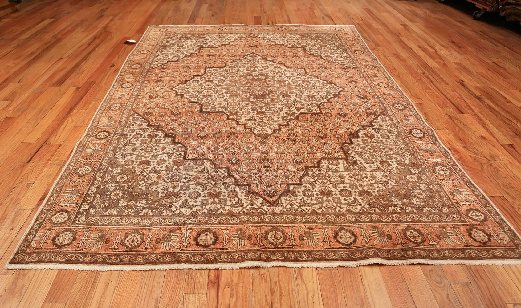20th Century Antique Persian Room Size Tabriz Rug.7 ft 1 in x 10 ft 3 in  For Sale
