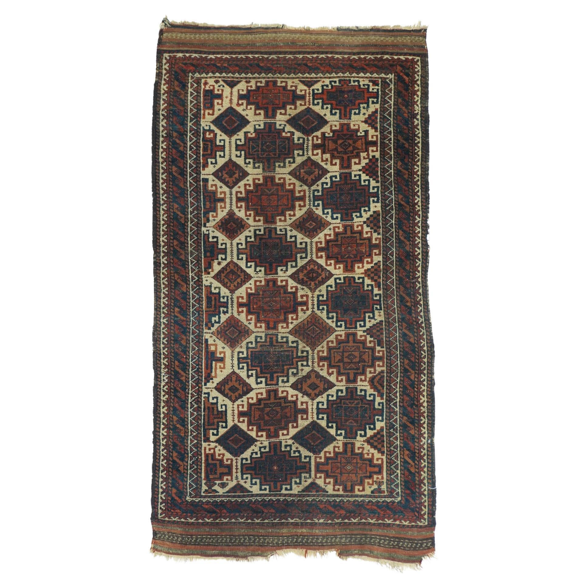 Antique Persian Balouch Tribal Rug 2'9'' x 5'2''