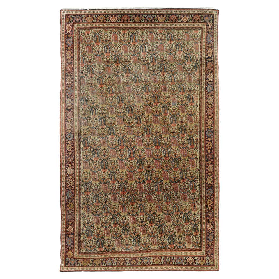 Square Antique Persian Farahan Rug For Sale at 1stDibs