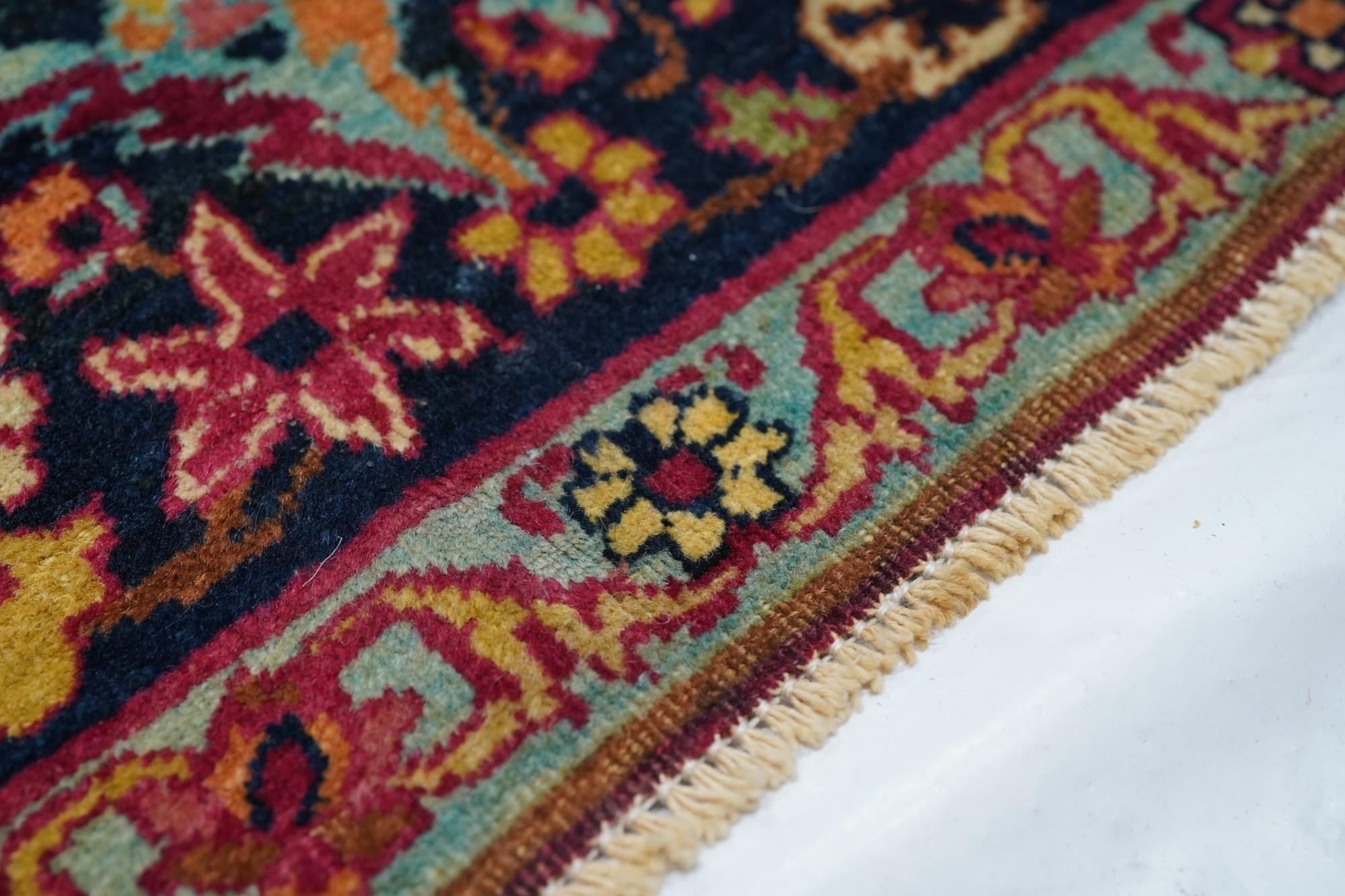 Wool Antique Persian Kerman Lavar Rug  For Sale