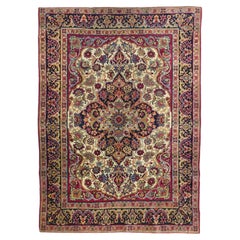 Antiker persischer Kerman Lavar Teppich 4'4'' x 5'10''