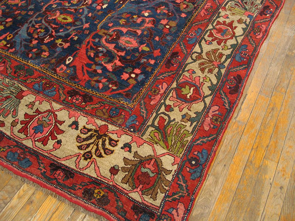 Hand-Knotted Late 19th Century Persian Bijar Carpet ( 7' x 9' 7'' - 213 x 292 cm ) For Sale