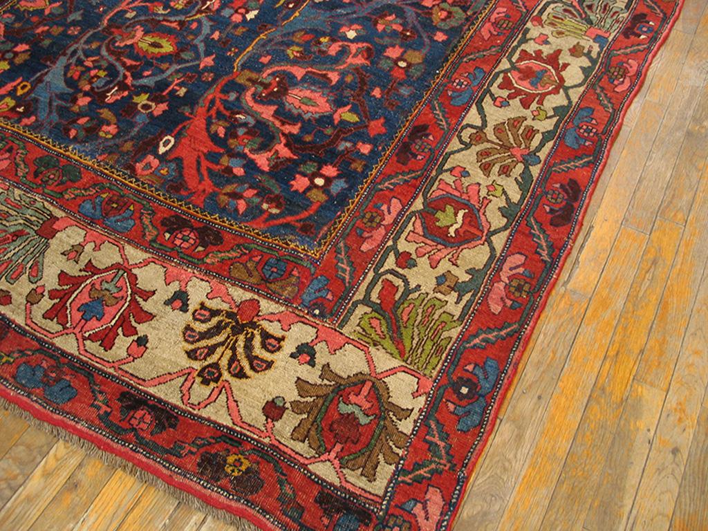 Persiano Tappeto persiano Bijar della fine del XIX secolo ( 7' x 9' 7'' - 213 x 292 cm ) in vendita
