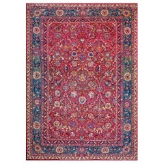 Early 20th Century Persian Silk & Wool Tehran Carpet