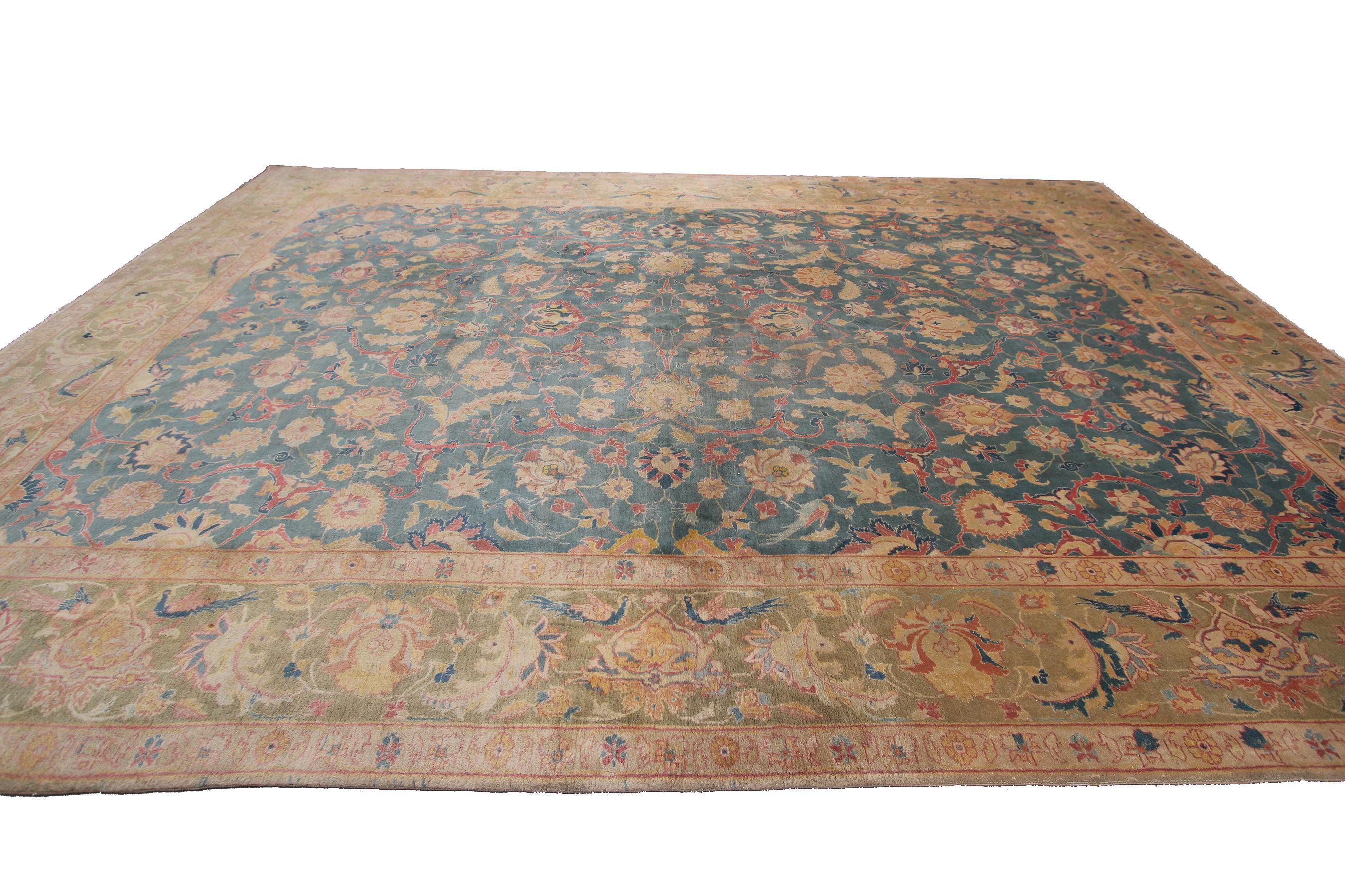 Antique Persian Rug Antique Persian Tabriz Rug Geometric Overall Allover For Sale 4
