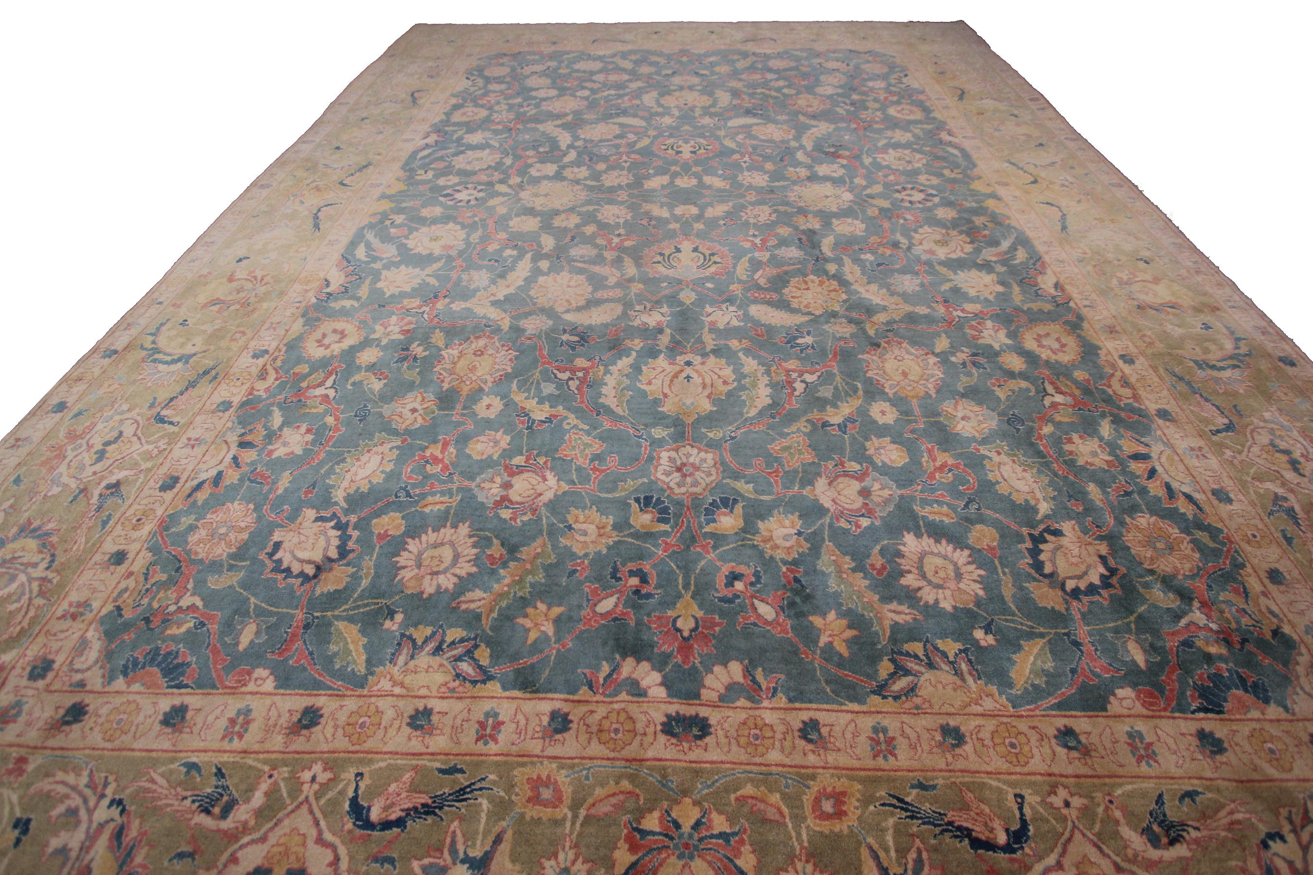 Antique Persian Rug Antique Persian Tabriz Rug Geometric Overall Allover In Good Condition For Sale In New York, NY