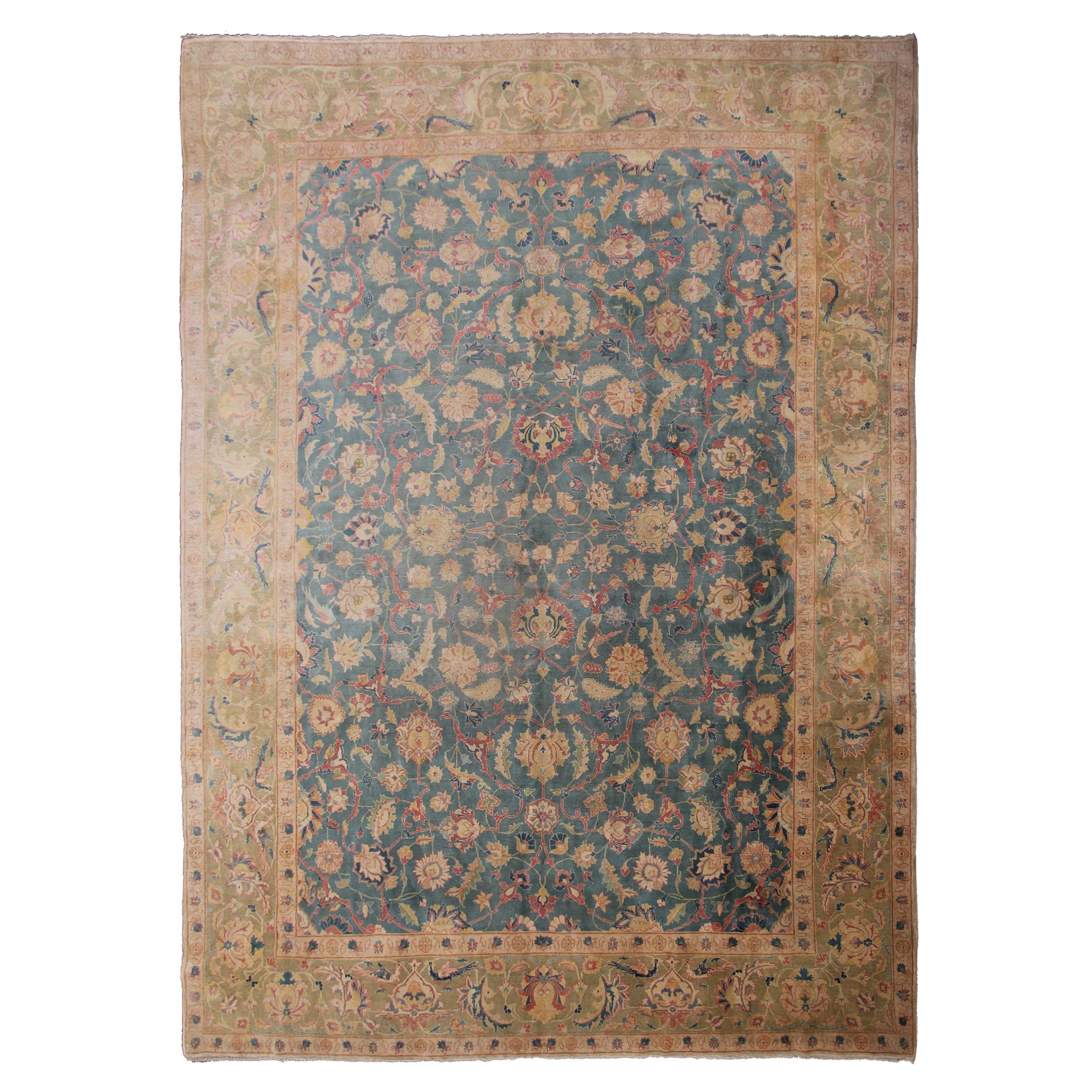 Antique Persian Rug Antique Persian Tabriz Rug Geometric Overall Allover For Sale