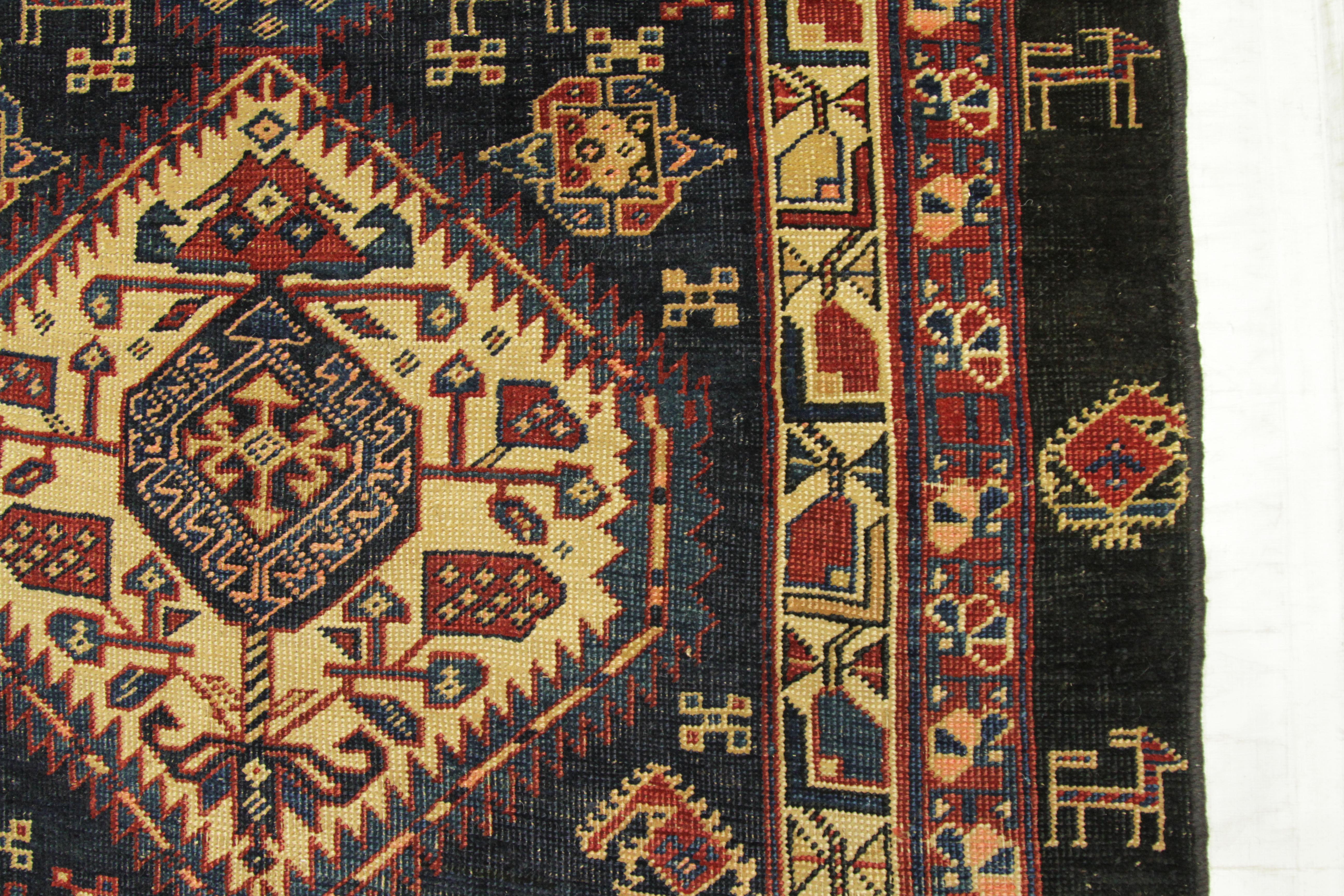 Antique Persian Rug Azerbaijan Design with Magnificent Jewel Patterns circa 1900 For Sale 4