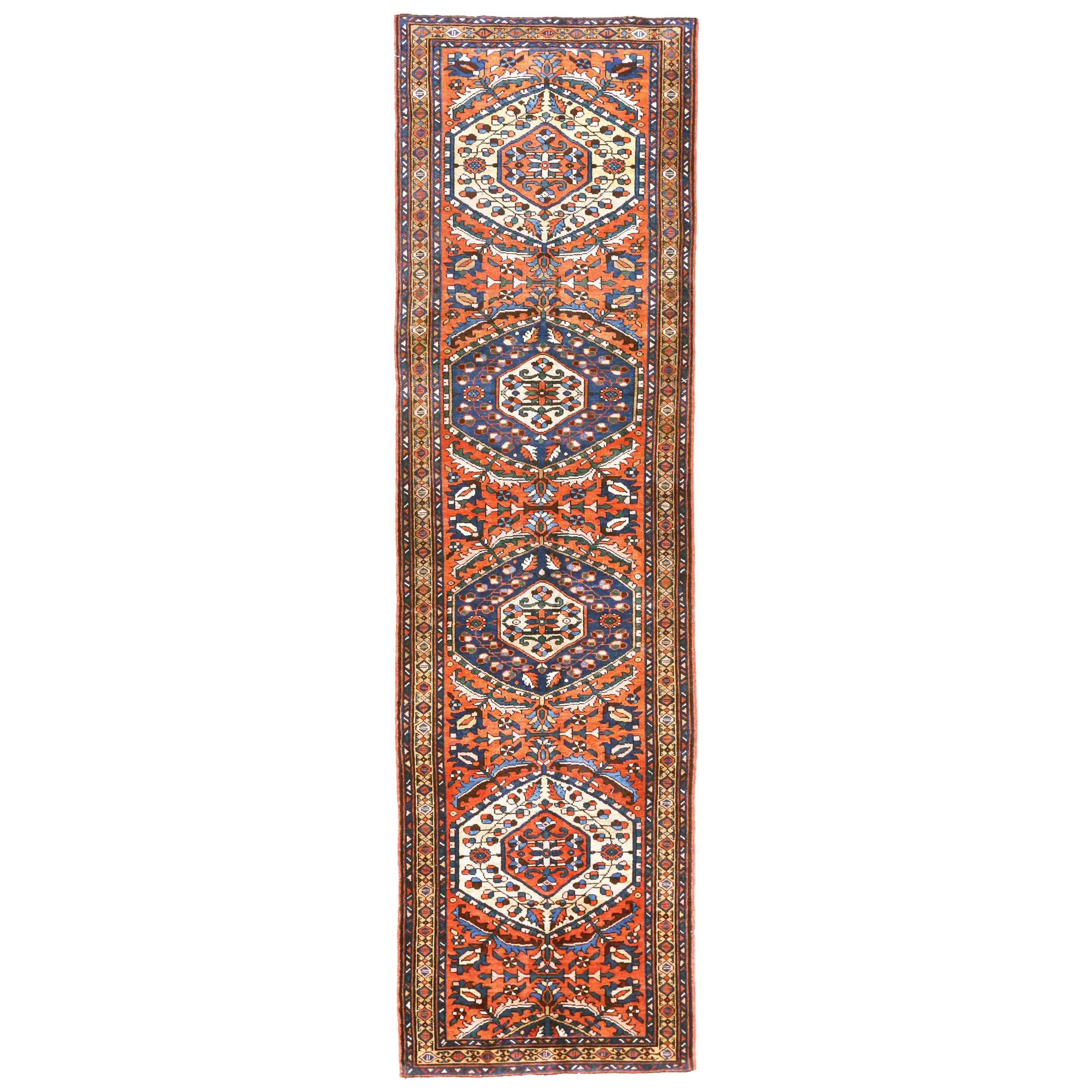 Antique Persian Rug Azerbaijan Design with Nature-Inspired Patterns, circa 1960s
