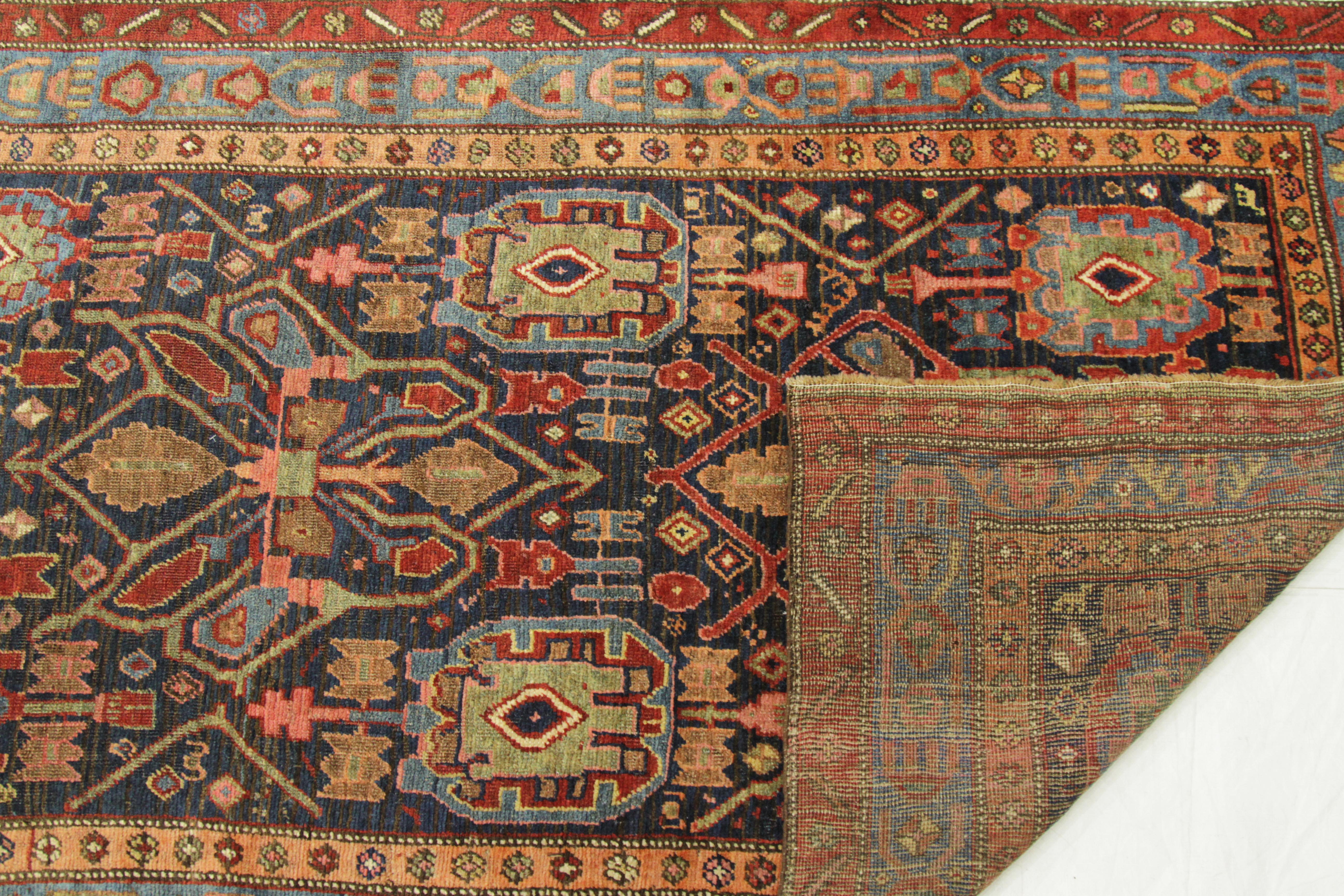 Antique Persian Rug Bijar Design with Prolific Tribal Patterns, circa 1910s In Excellent Condition For Sale In Dallas, TX