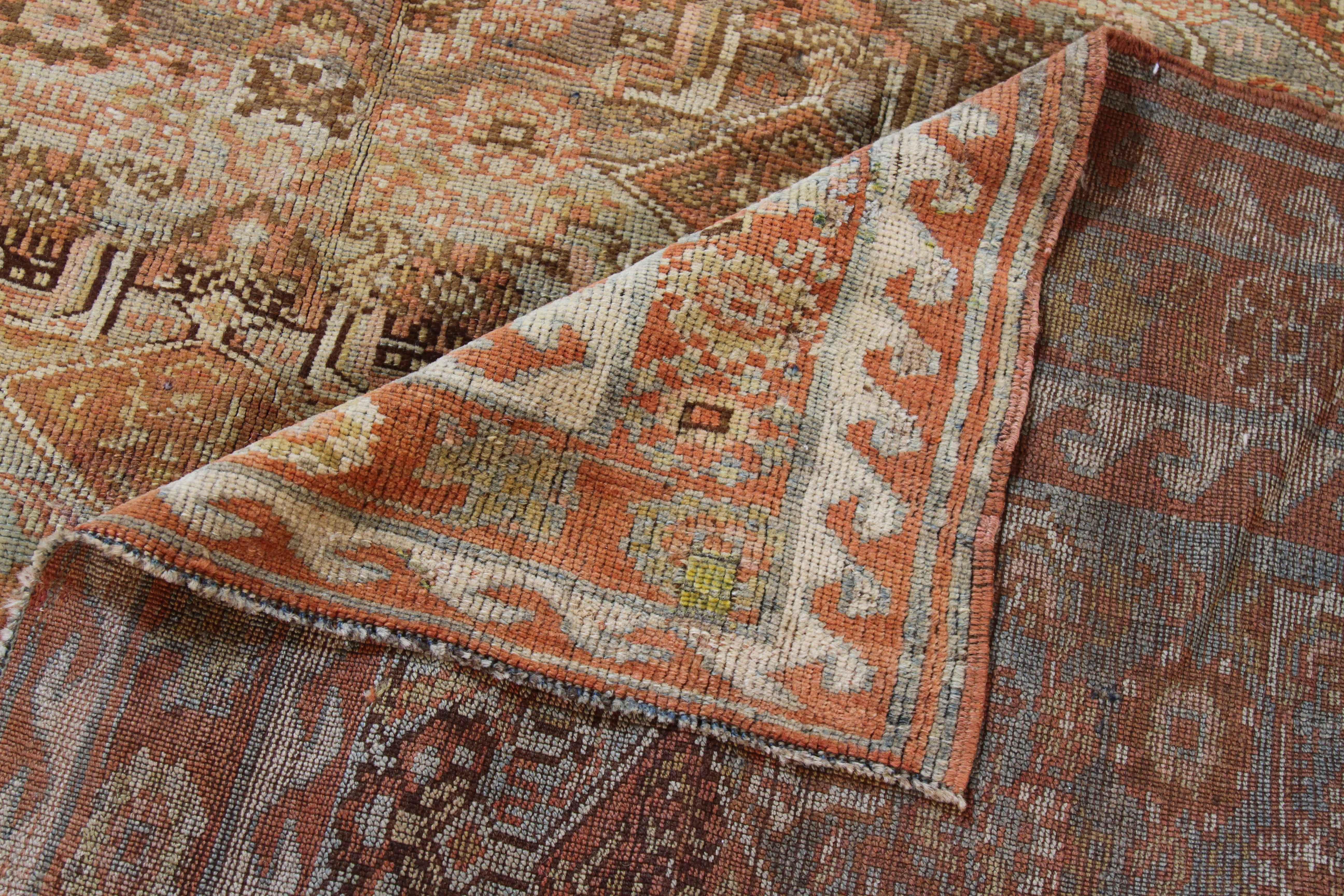 Hand-Knotted Antique Persian Rug Bijar Style with Traditional Floral Patterns, circa 1930s For Sale