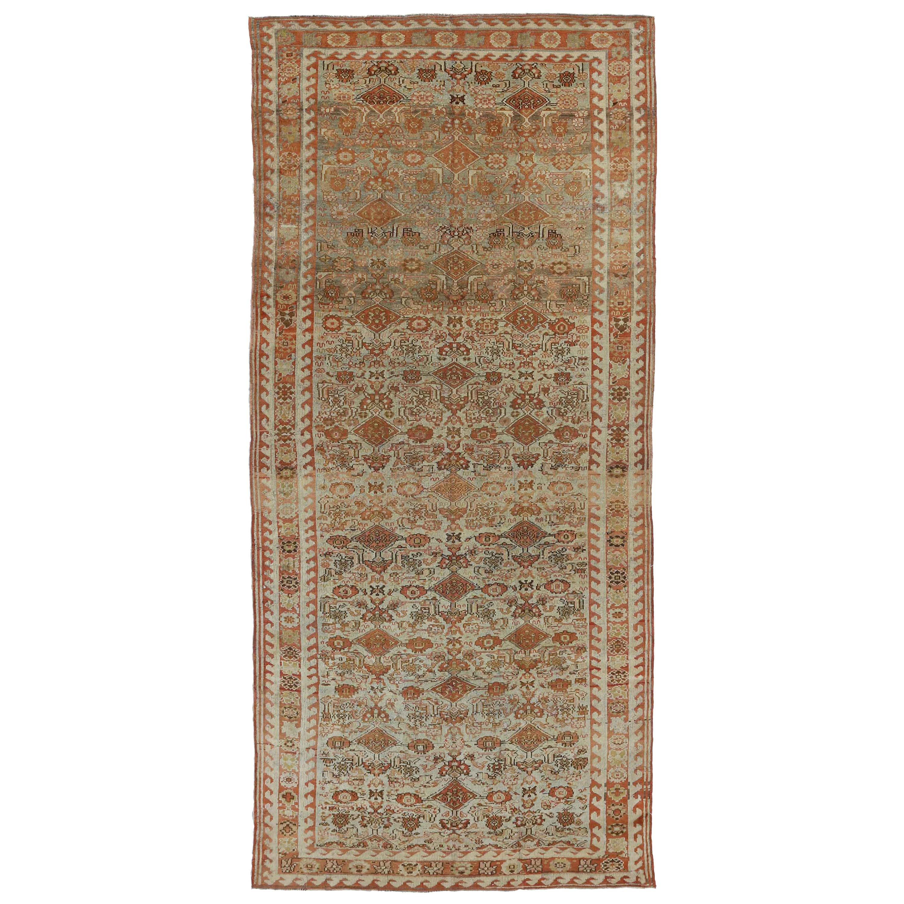 Antique Persian Rug Bijar Style with Traditional Floral Patterns, circa 1930s For Sale