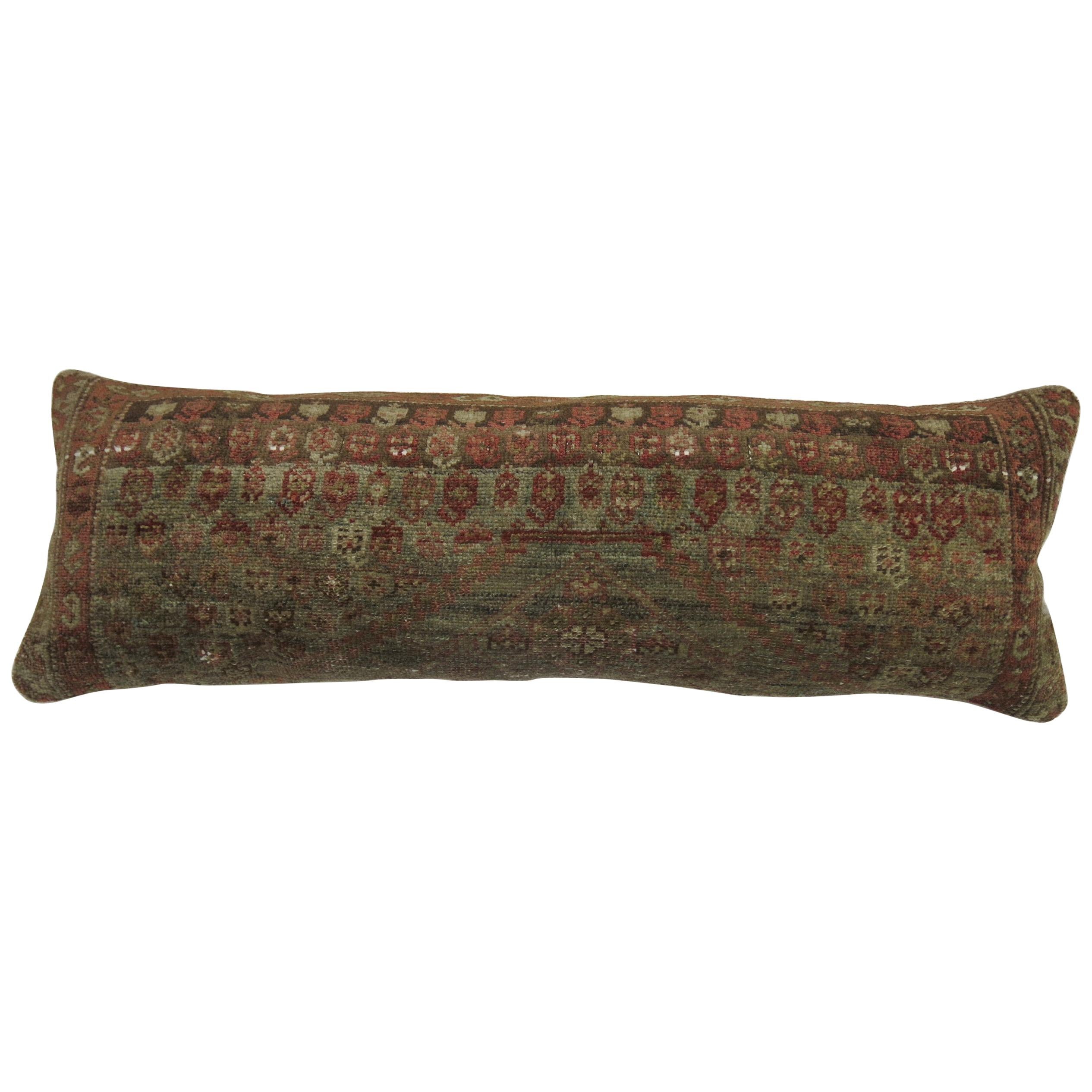 Antique Persian Rug Bolster Pillow