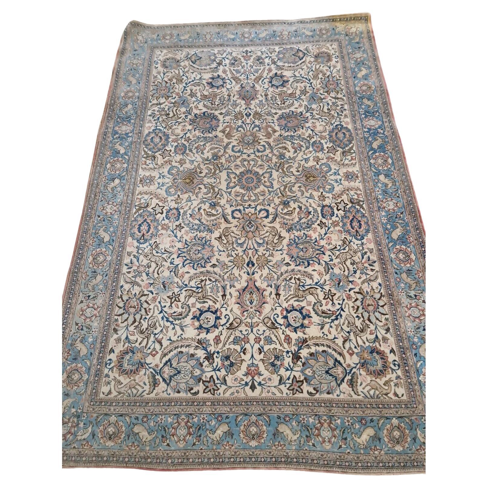 Hand-Woven Persian Rug from the city of Ghom 355 X 232 cm Wool and Silk For Sale