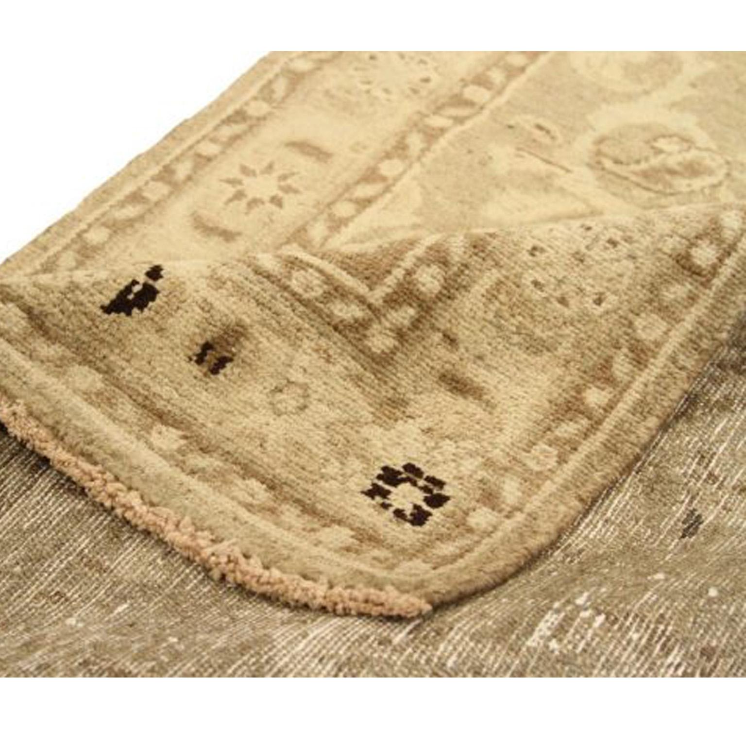 Other Persian Mehraban Runner Rug Circa 1910 - Wool Ivory Taupe Design - 75761 For Sale