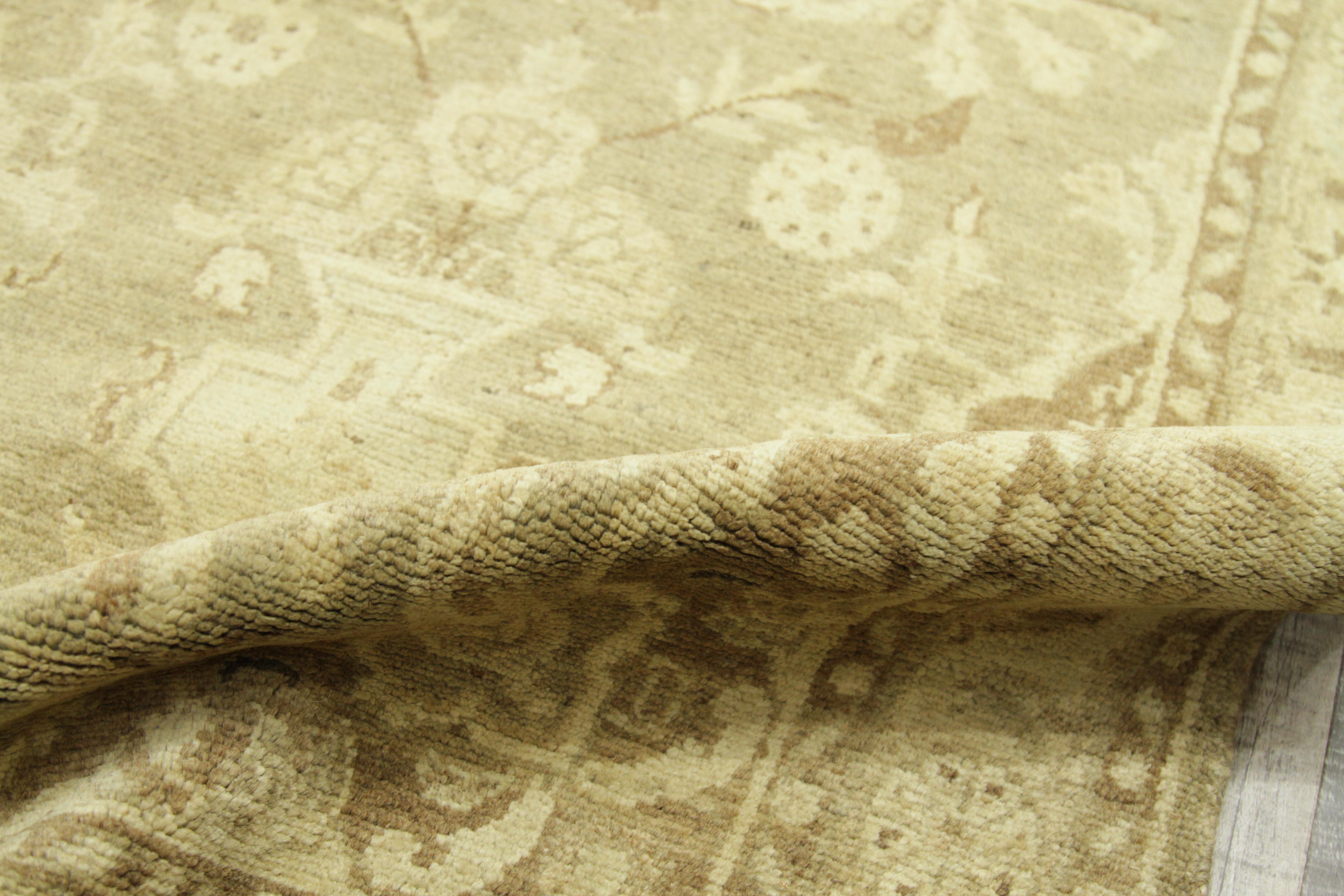 20th Century Persian Mehraban Runner Rug Circa 1910 - Wool Ivory Taupe Design - 75761 For Sale