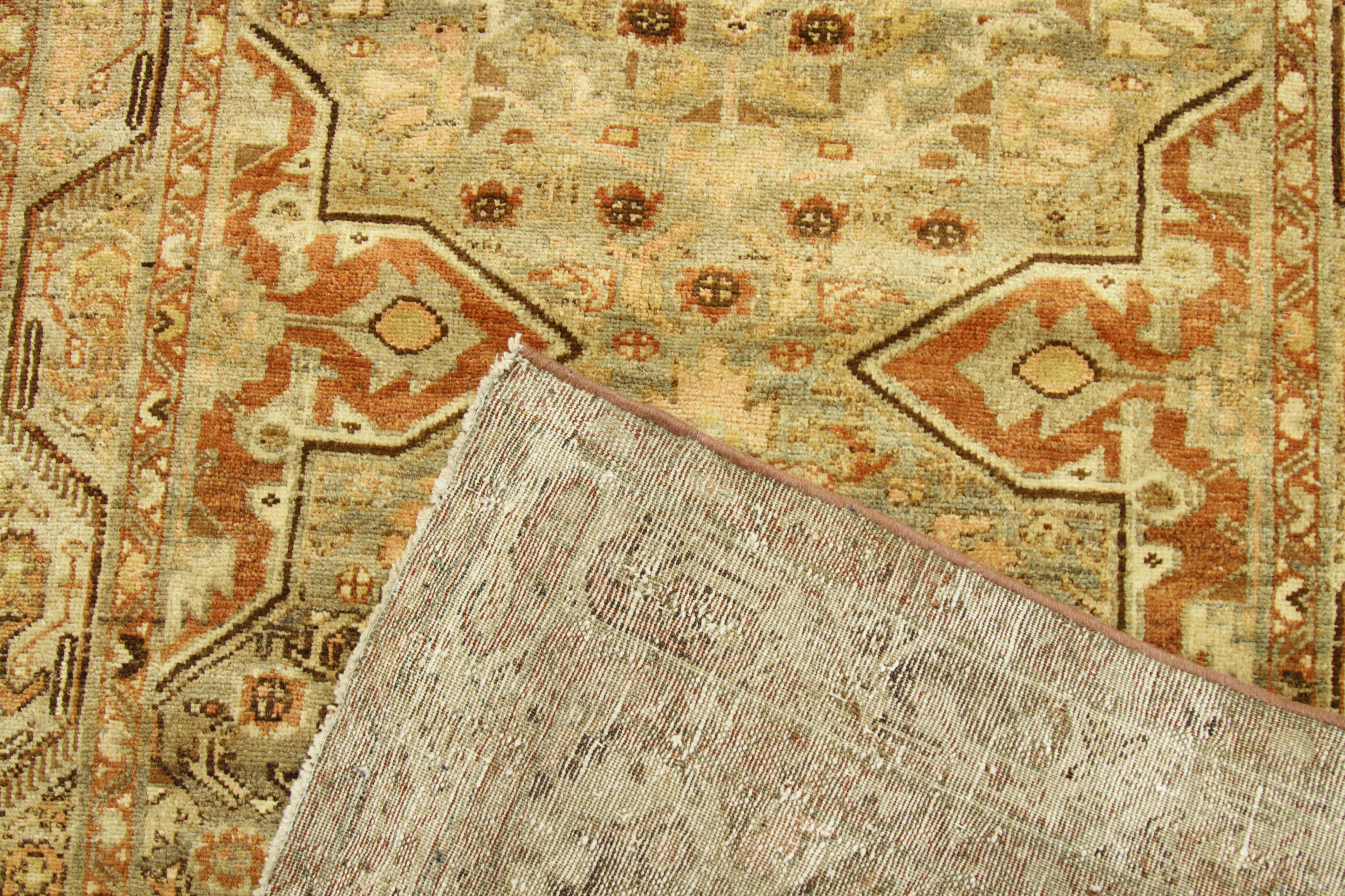 Persischer Mehraban Läufer Teppich CIRCA 1880 - Wolle Braun Elfenbein Rot Design - 75741 im Angebot 1
