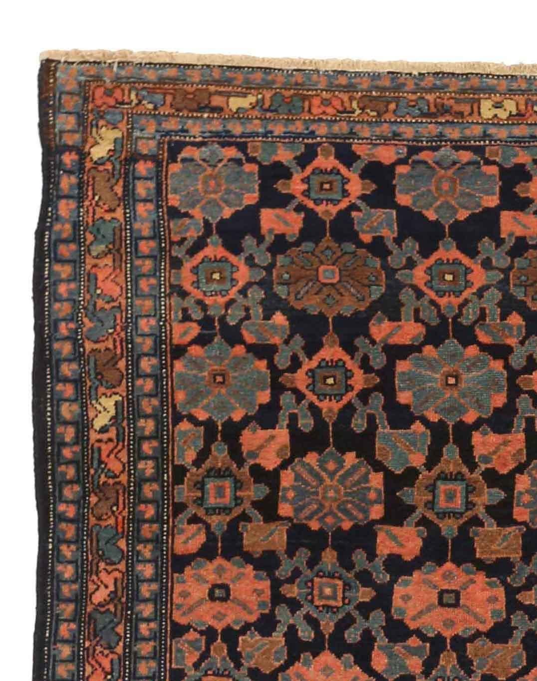 Hand-Woven Antique Persian Rug Hamedan Style with Red & Gray Floral Medallions All-Over For Sale