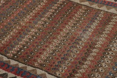 Antiker Perserteppich in Brown mit bunten geometrischen Mustern, von Rug & Kilim
