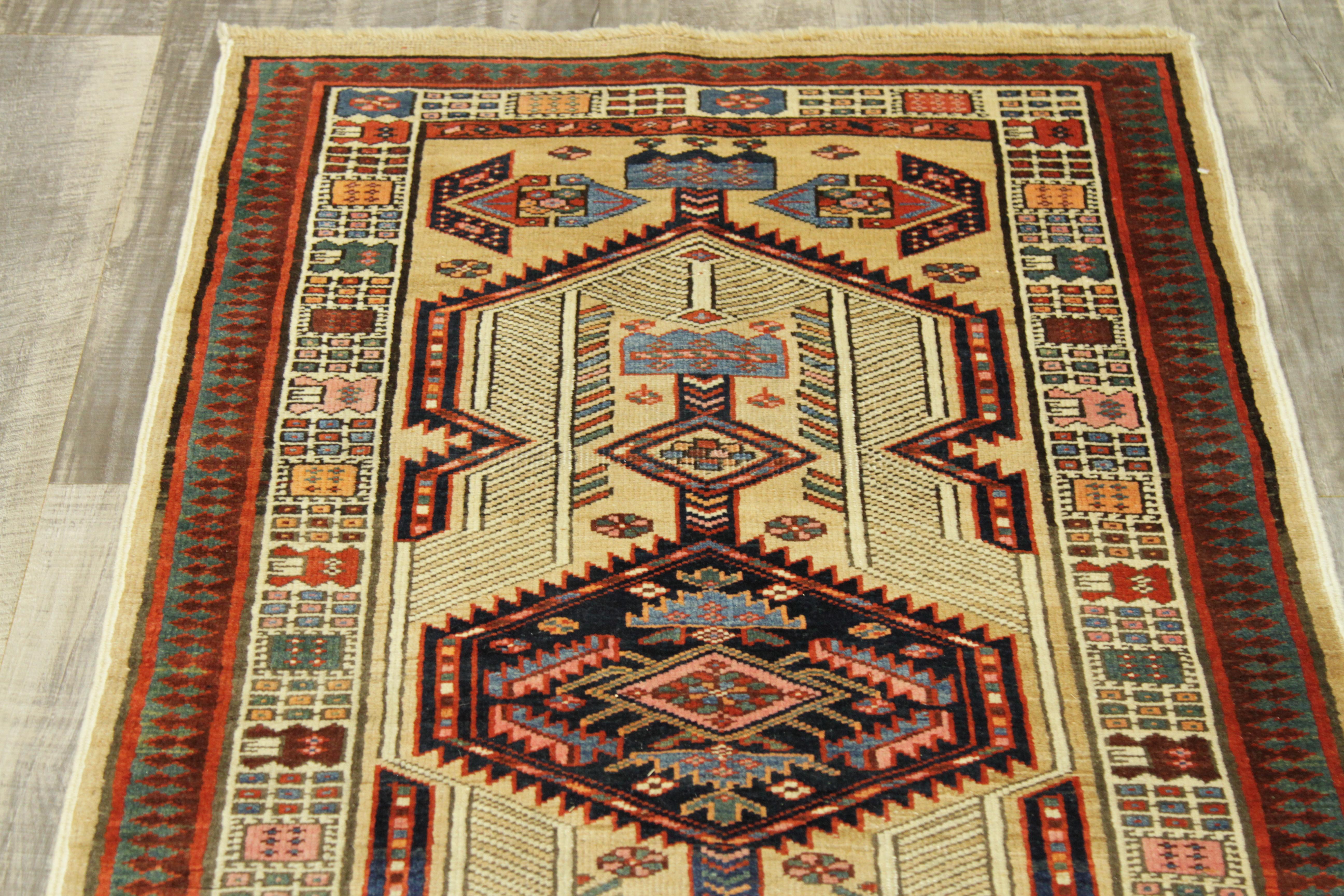 Antique Persian Rug in Tribal Sarab Design with Fine Wool Backing, circa 1930s For Sale 5