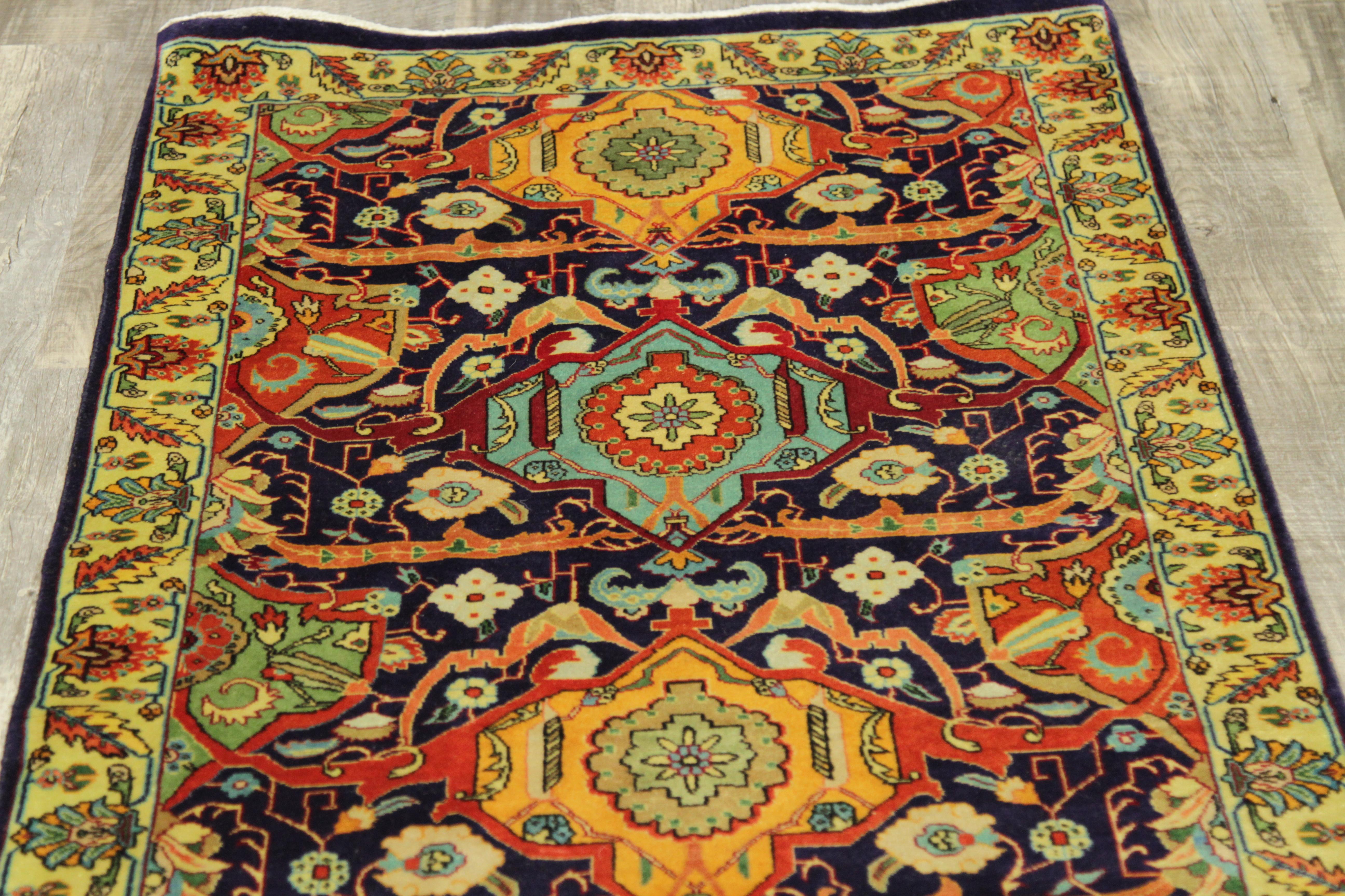 Special Twin Antique Persian Rug in Ornate Tabriz Design Circa 1950’s For Sale 13