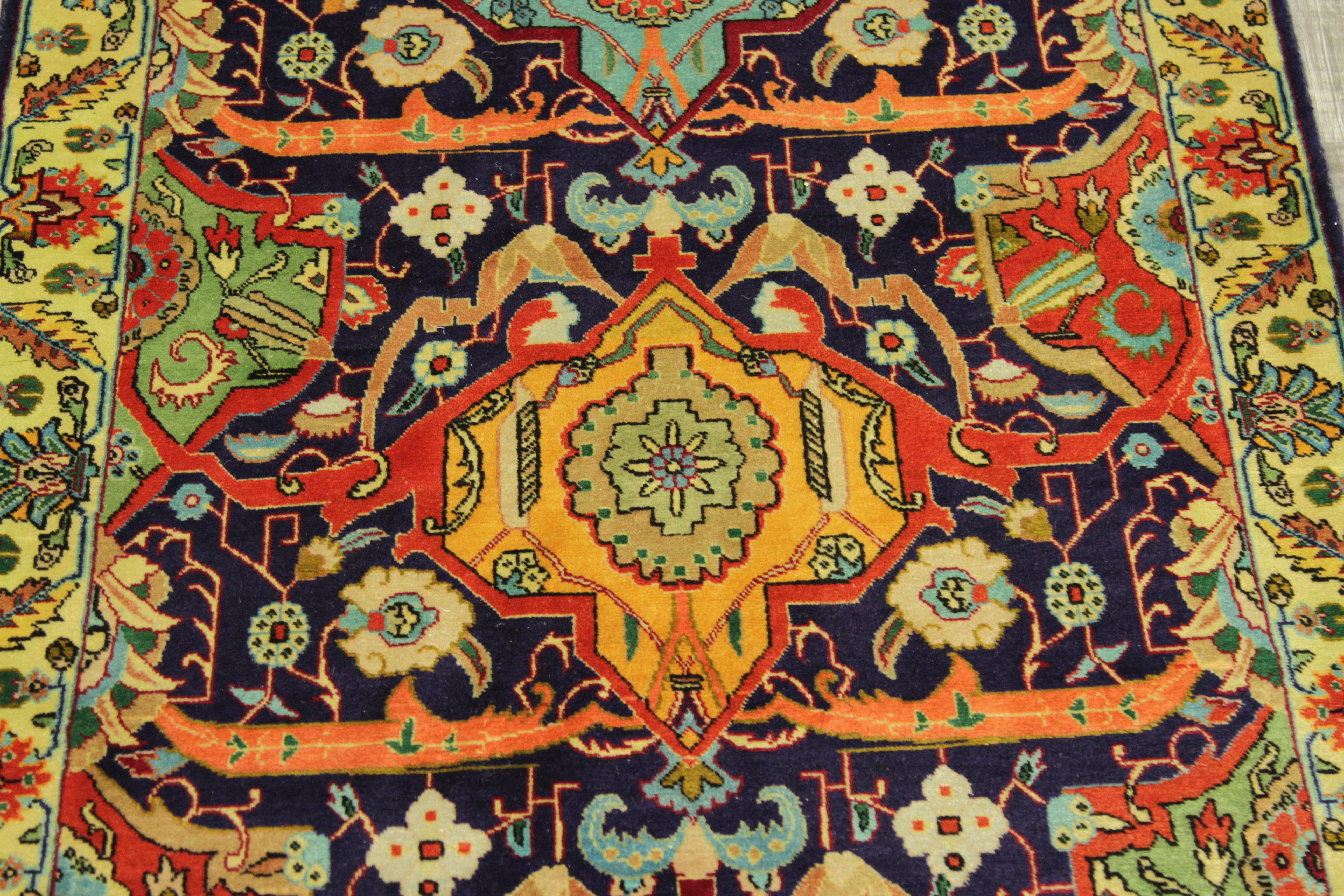 Special Twin Antique Persian Rug in Ornate Tabriz Design Circa 1950’s For Sale 14